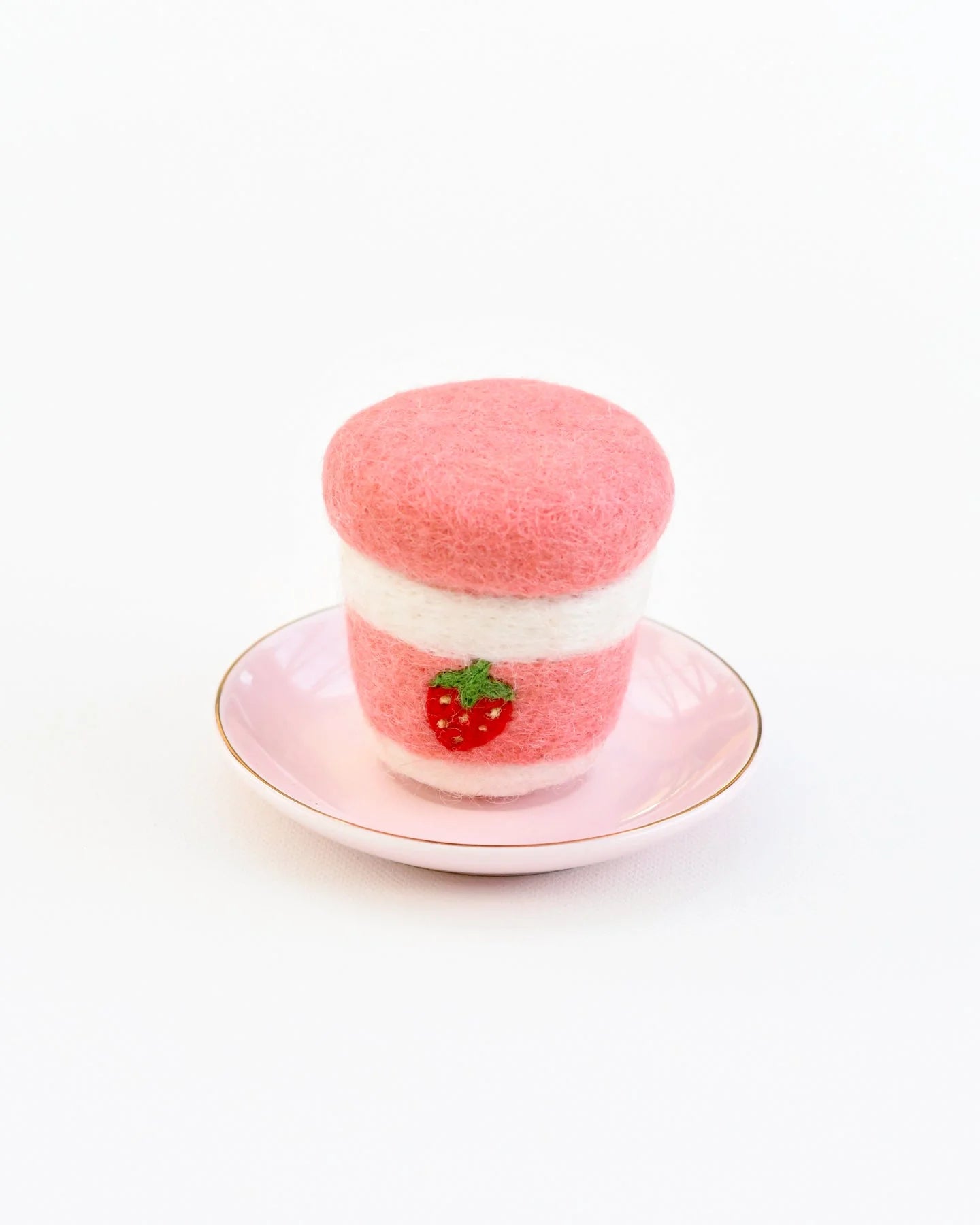 Strawberry Yogurt Bottle Felt Play Food - Soft & Safe Pretend Play Toy for Kids - Perfect for Tea Parties, Grocery Shopping & Role Play Games