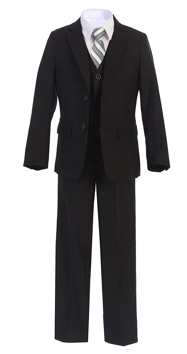 Boys' Formal Suit Set - 5 Piece Kids Suit with Jacket, Dress Shirt, Necktie, Vest & Pants | Perfect for Weddings, Parties & Special Occasions