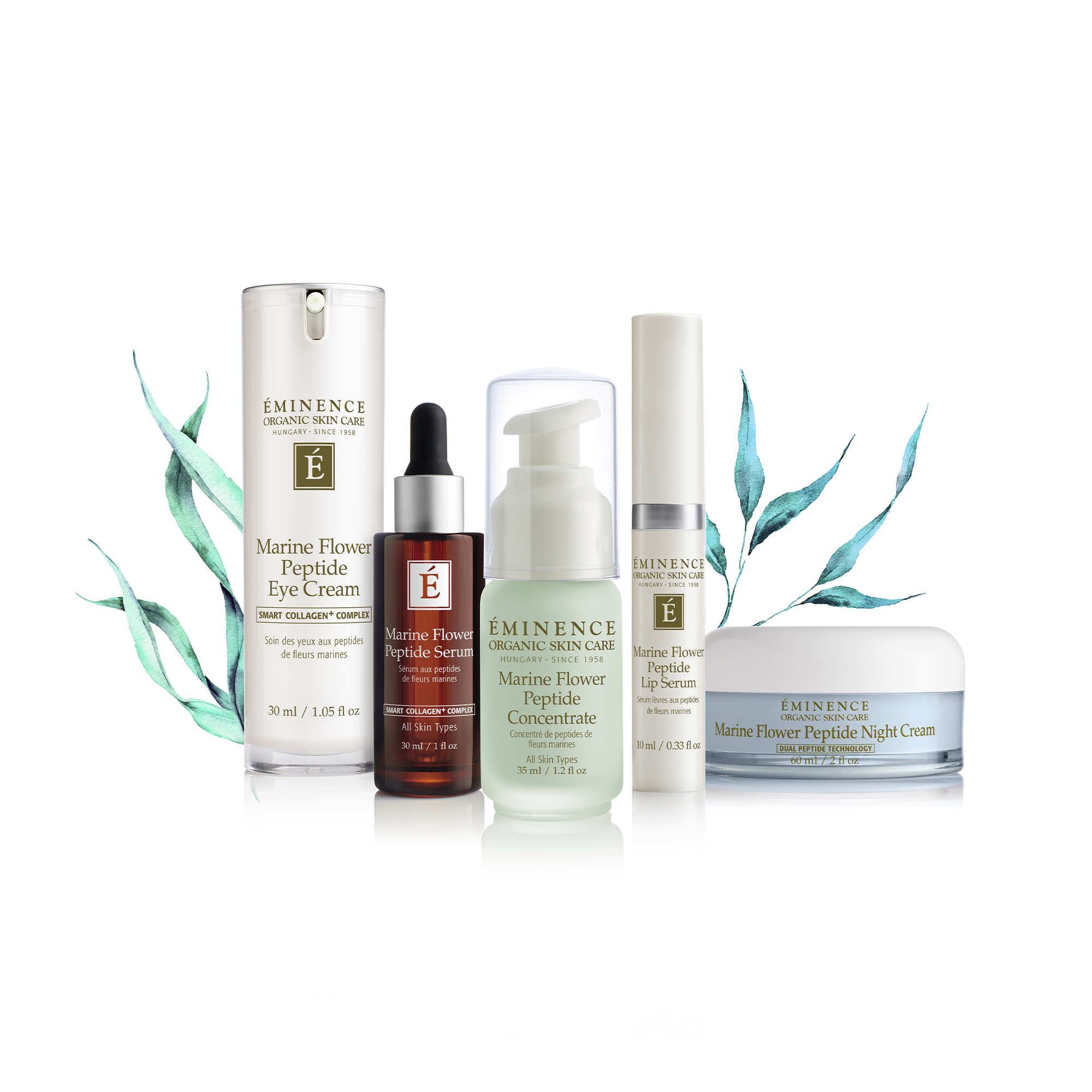 Eminence Organics Marine Flower Peptide Eye Cream - Anti-Aging, Hydrating & Brightening Under Eye Treatment for Dark Circles & Puffiness - Perfect for Nighttime Skincare Routine & Travel