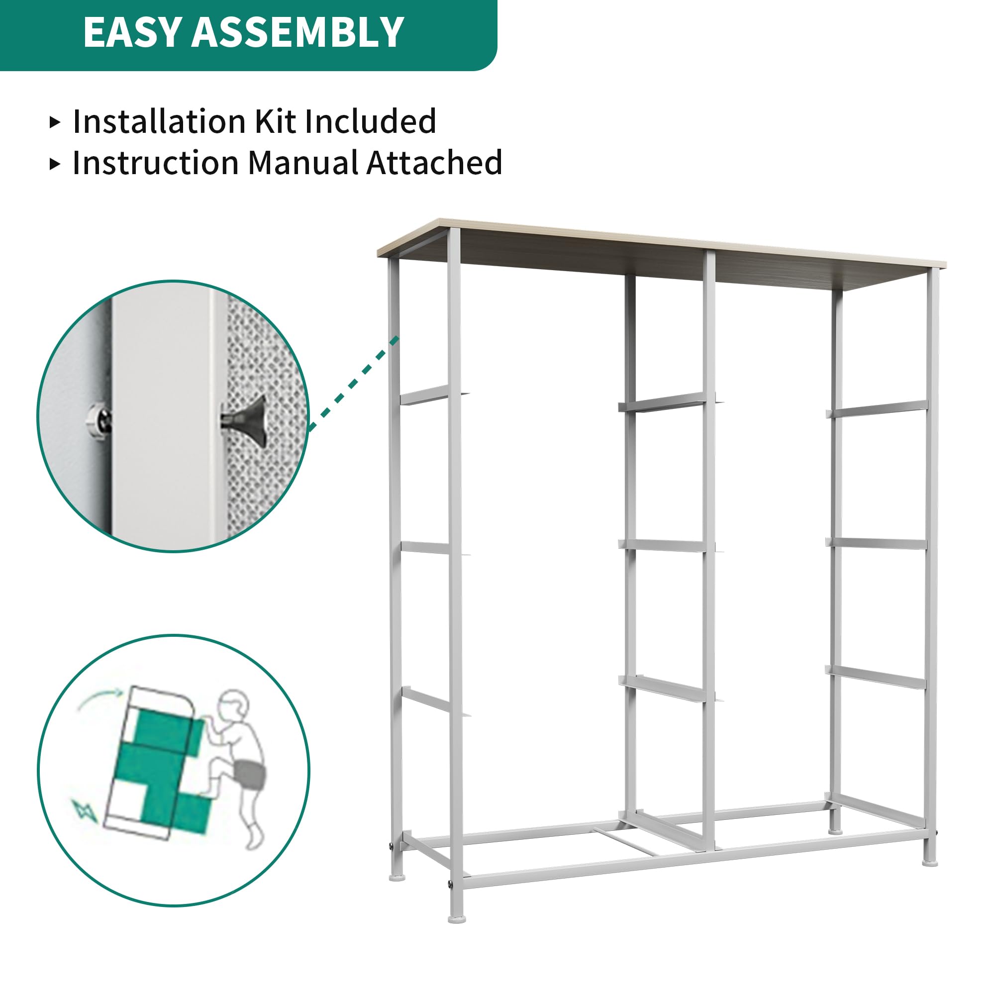 YITAHOME 8-Drawer Fabric Dresser with Sturdy Steel Frame & Wooden Top - Storage Tower Organizer for Bedroom, Living Room & Closet - Easy Pull Fabric Bins for Clothes, Toys & Home Organization - Perfect for Small Spaces & Nursery Storage