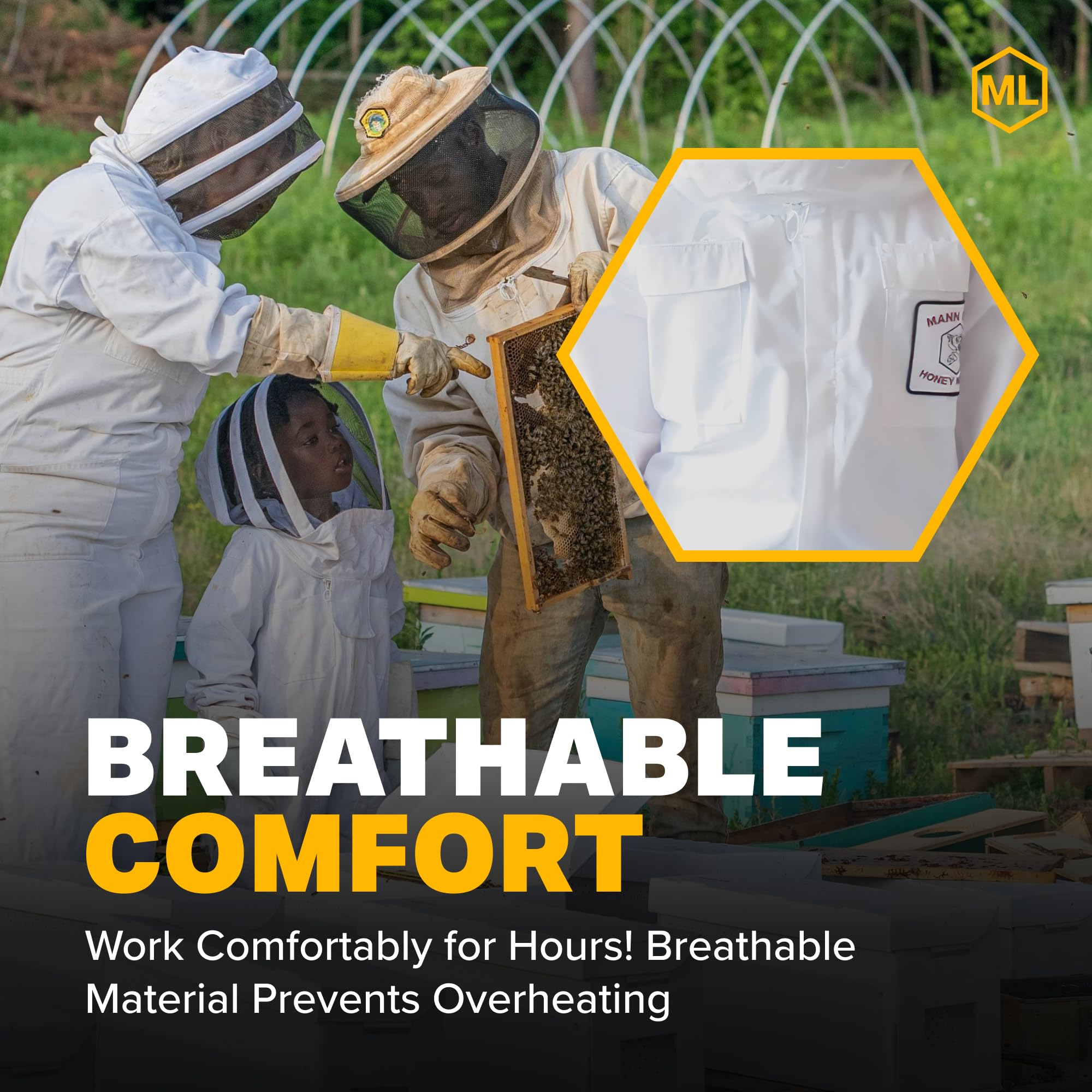 **Mann Lake Weathertek Beekeeping Suit with Veil - 100% Waterproof, Durable & Breathable Rainproof Protective Gear for Professional & Hobbyist Beekeepers (X-Large) - Ideal for Outdoor Beekeeping in All Weather Conditions**