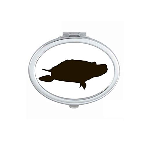 DIYthinker Black Turtle Animal Design Portable Folding Mirror - Double-Sided Handheld Makeup Mirror for Travel, Home, and Vanity Use