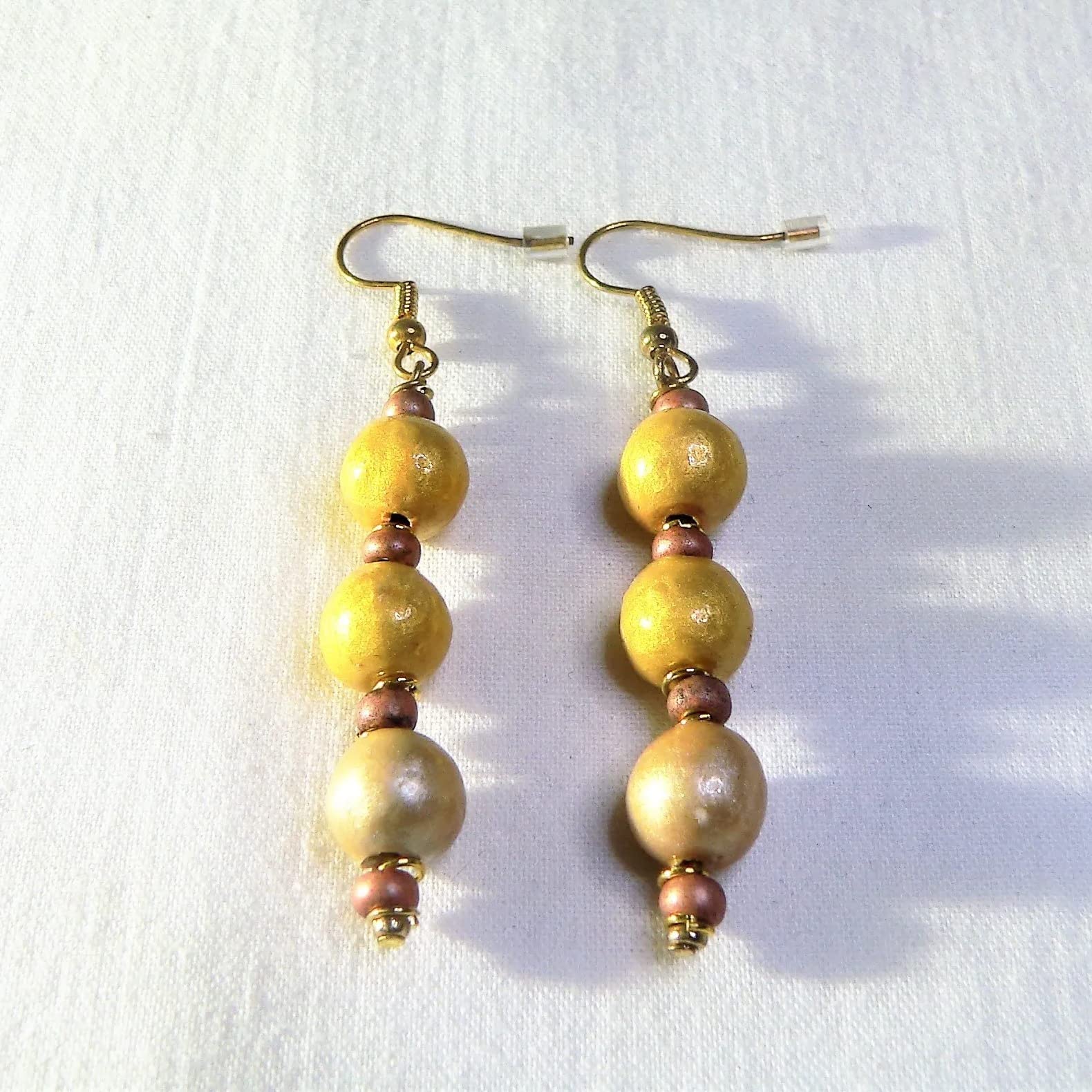 Ceramic Earrings for Women - Sunny Yellow & Icy Pink Dangle Earrings | Elegant Handmade Jewelry for Daily Wear, Parties & Gifts