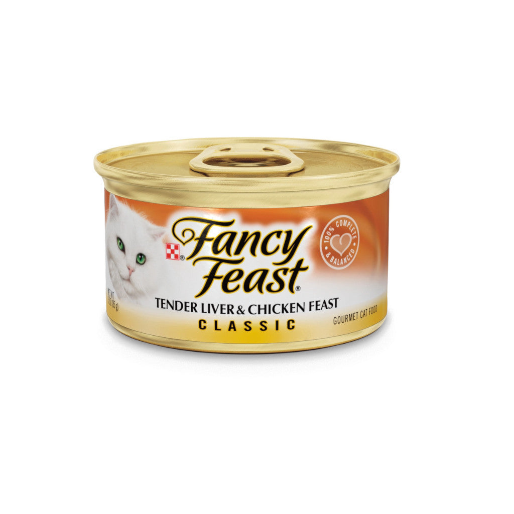 Fancy Feast Wet Cat Food Bundle - 24 Pack of 85g Chunky Classic Gravy Kitten Food with Creamy Chicken Liver & Chicken Recipe | High Protein, Nutritious & Healthy Wet Food for Kittens & Adult Cats | Perfect for Mealtime, Travel & Treats