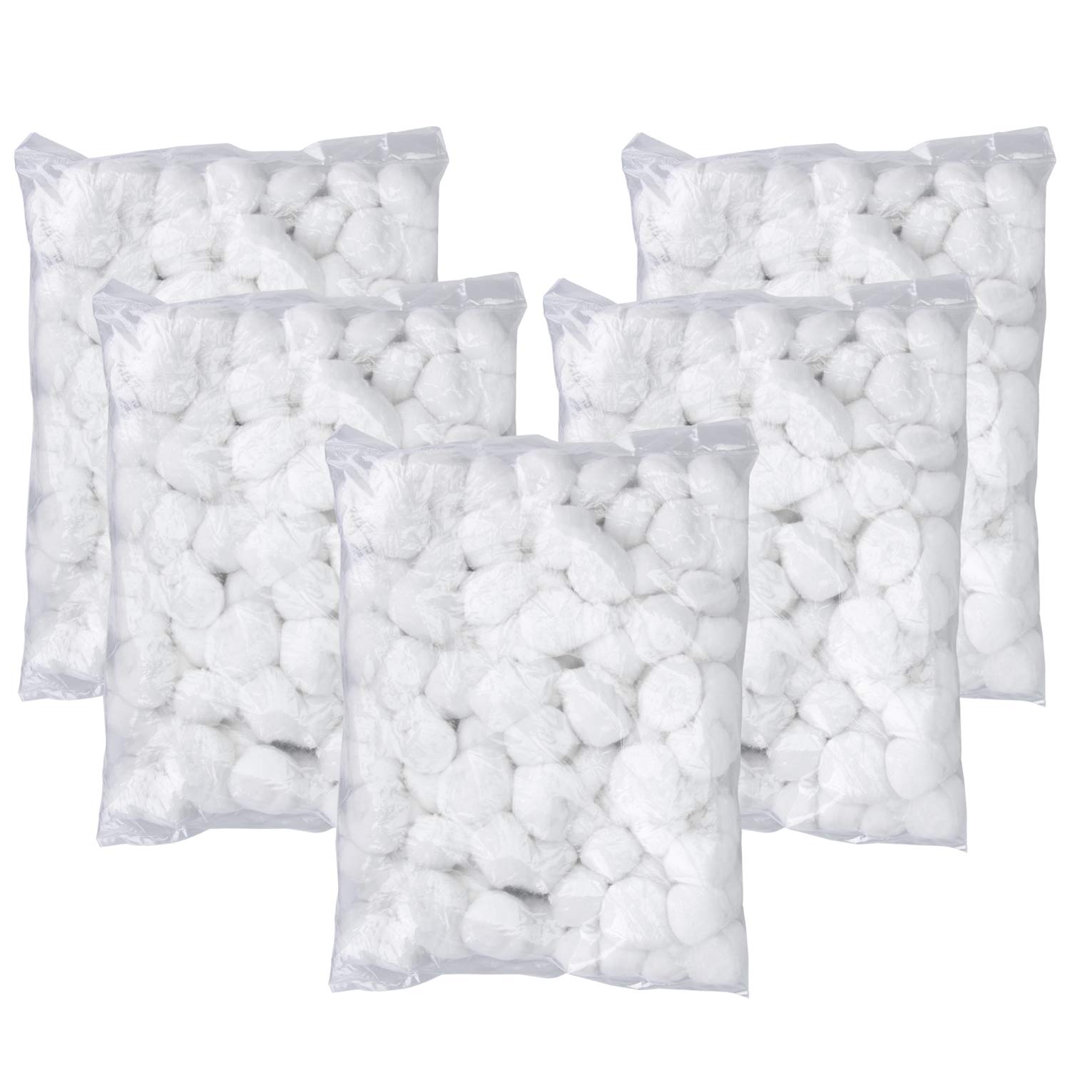 Hedume 500 Count Super Jumbo Cotton Balls - 100% Pure Organic Cotton, Biodegradable & Hypoallergenic, Fragrance-Free & Chlorine-Free (5 Packs x 100) for Makeup Removal, Baby Care, First Aid & Craft Projects