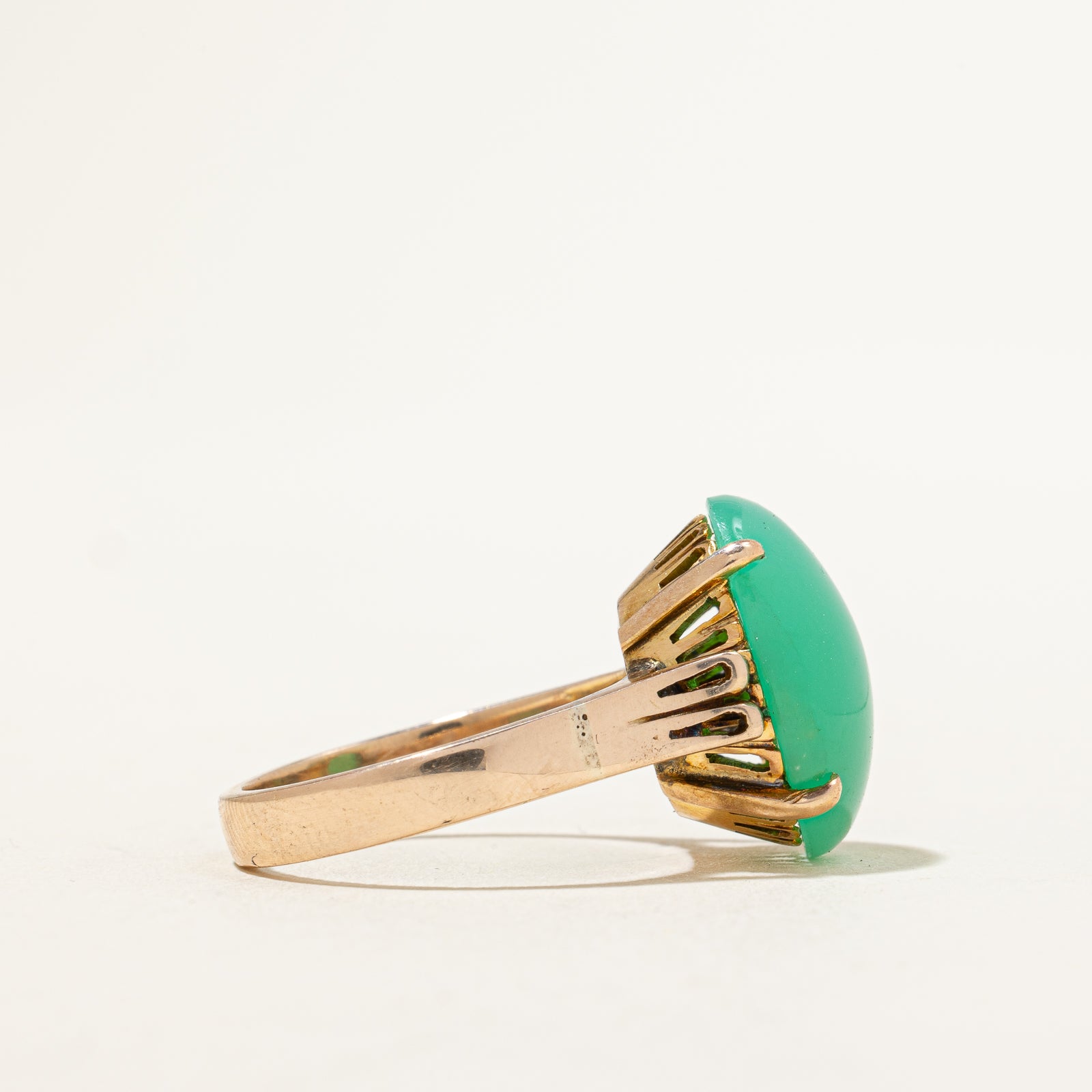 7.80ct Natural Oval Cabochon Jade Ring - Size 6.75 | Elegant Green Gemstone Jewelry for Women | Perfect for Weddings, Parties & Special Occasions