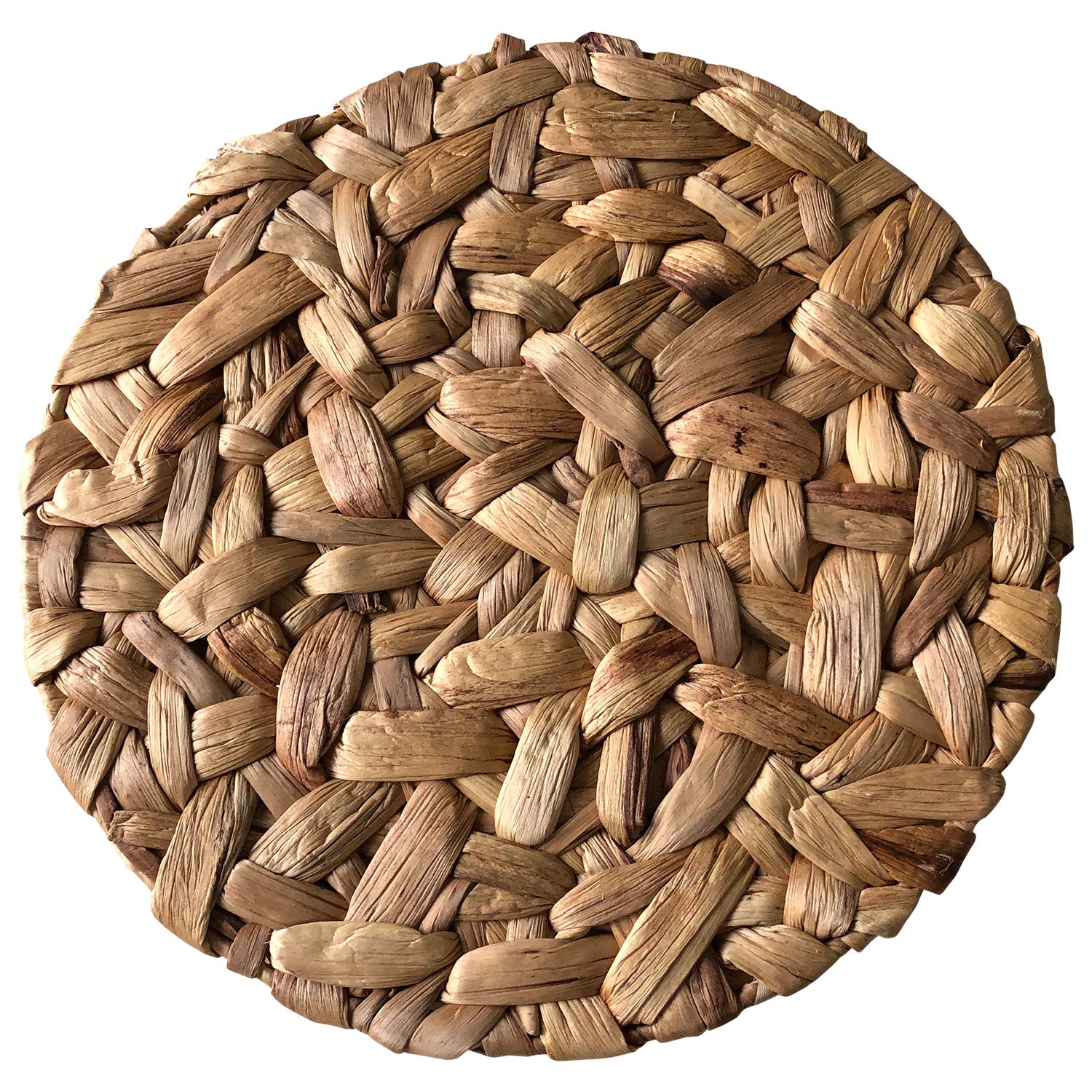 Natural Cork & Leaf Oceana Charger Plates Set of 6 - Rustic Dinner Plate Chargers for Boho & Farmhouse Table Decor - Elegant Round Placemats for Wedding, Thanksgiving & Holiday Dining Decorations