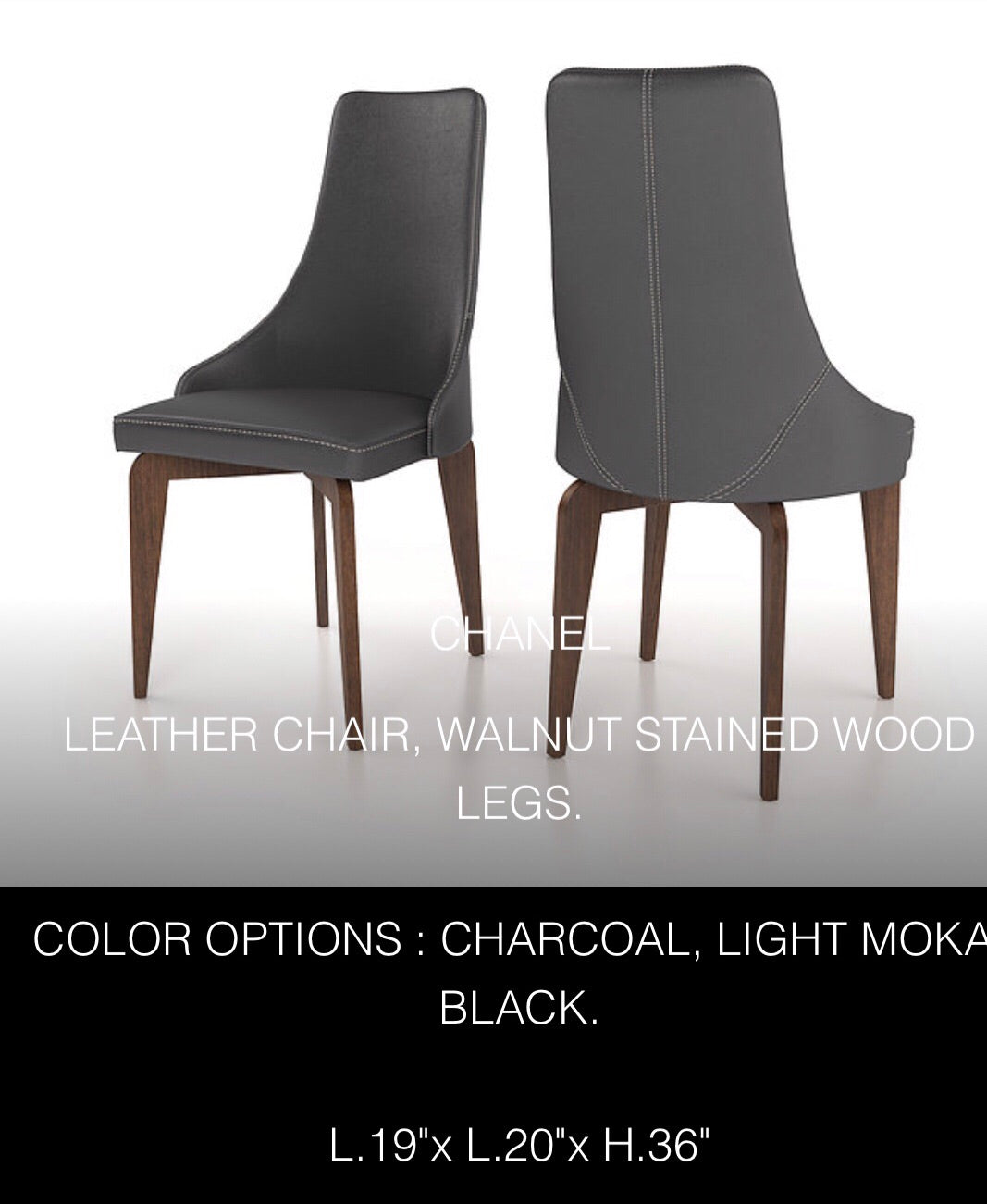 Premium Genuine Leather Colibri Chanel Dining Chairs (Set of 2) - Elegant Modern Home Decor for Dining Room, Kitchen, or Office