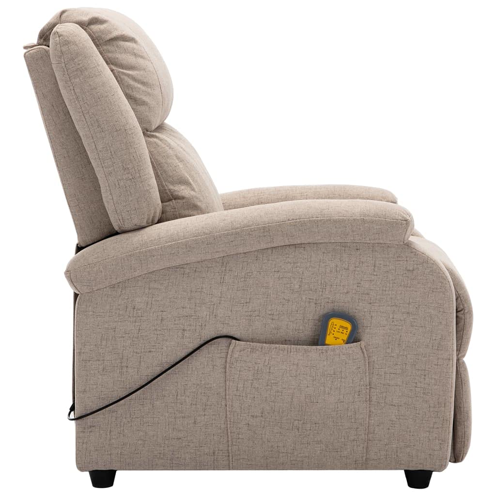 CHARMMA 322463 Massage Recliner Chair with Cream Fabric - 26.5KG for Home & Office Relaxation (AU/US Shipping Only)