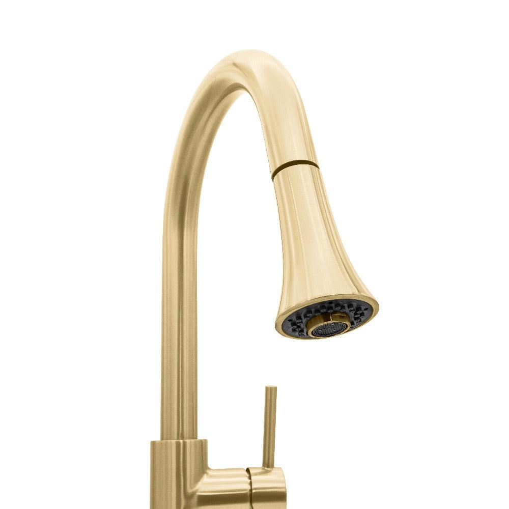 ZLINE Edison Pull Down Single Handle Kitchen Faucet in Champagne Bronze - Modern Commercial Style for Sink, Dishwashing & Food Prep (EDS KF CB)