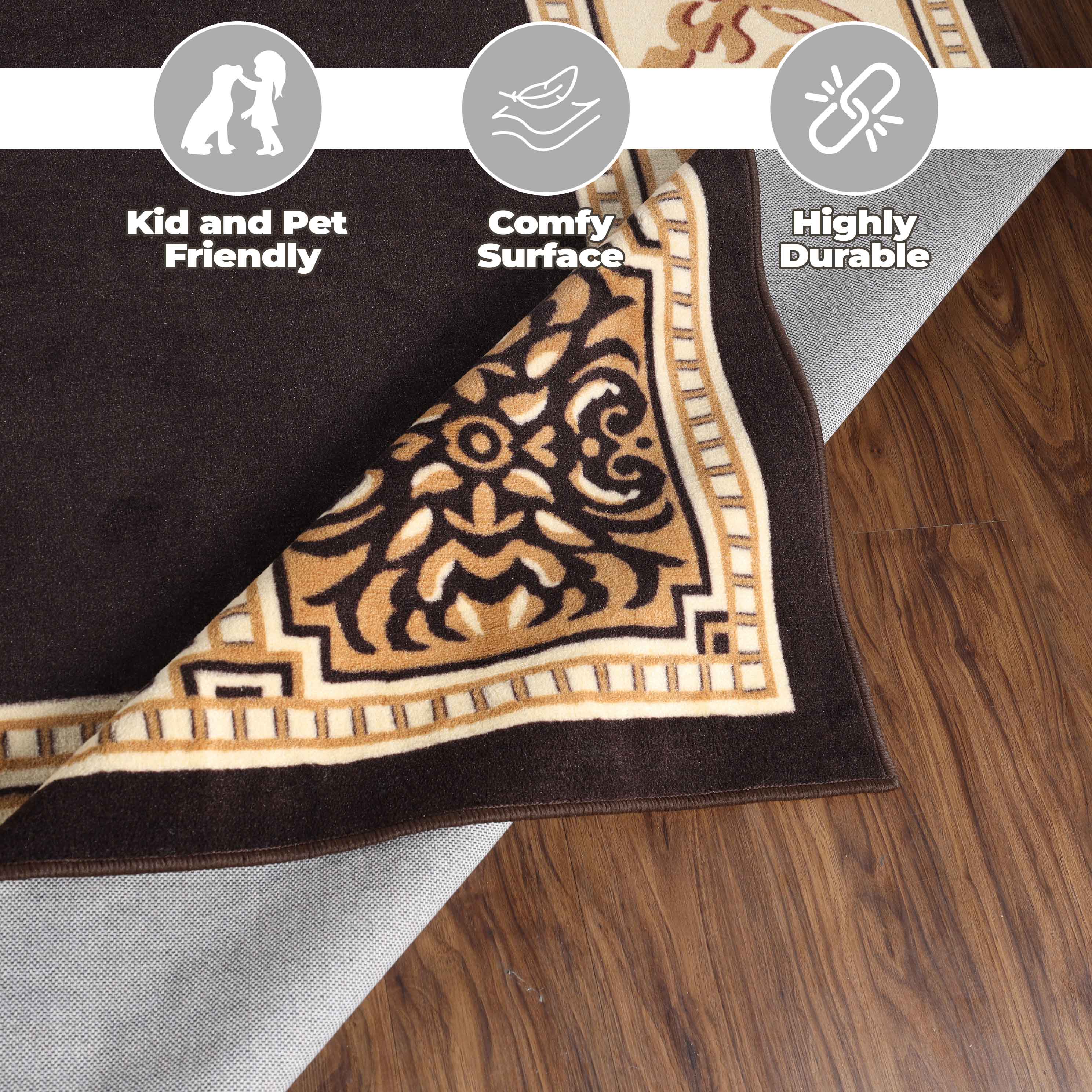 Large Medallion Modern Bohemian Indoor Area Rug or Runner - Perfect for Living Room, Bedroom & Boho Home Decor