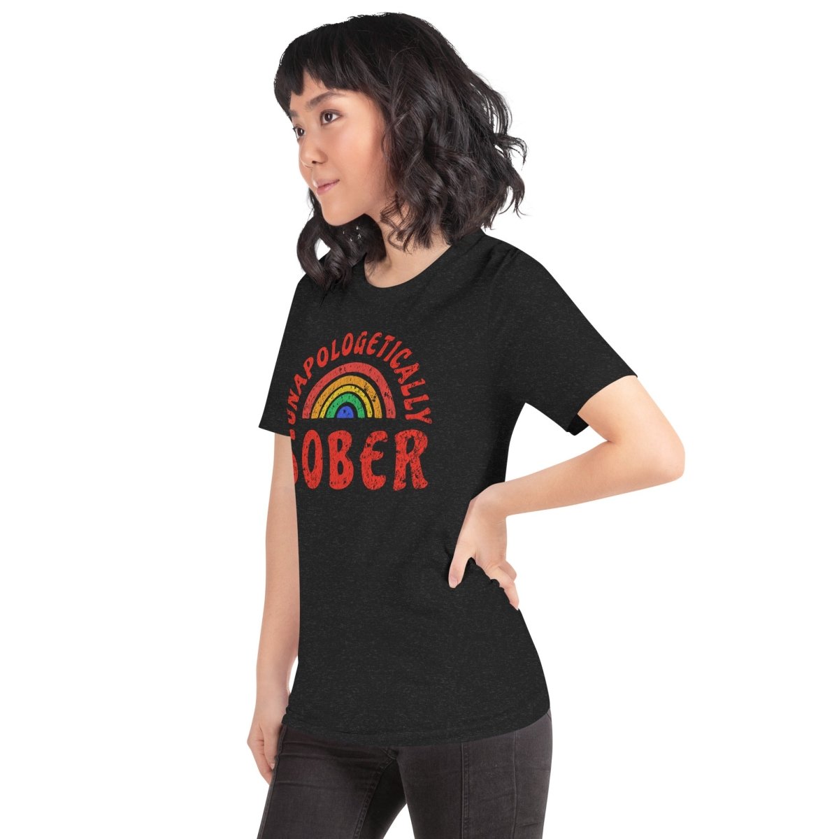 Unapologetically Sober Rainbow Pride Unisex T-Shirt - LGBTQ+ Ally Apparel for Pride Month, Sober Celebrations & Everyday Wear
