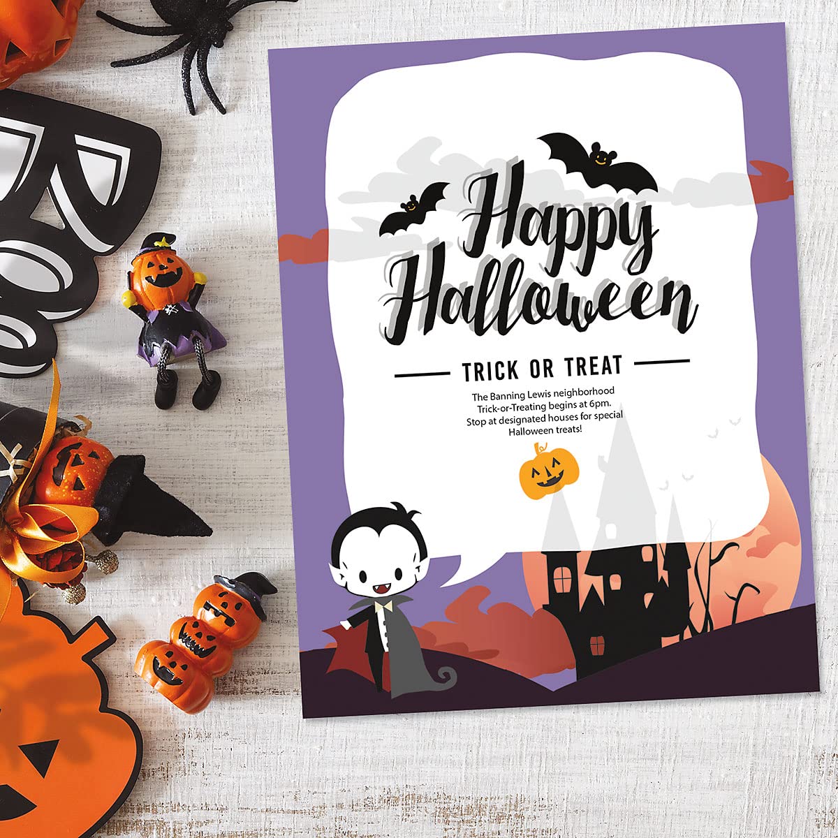 Vampire Halloween Letter Paper - 25 Sheets Gothic Stationery for Fall, Newsletters, Announcements & Invitations | Perfect for Halloween Parties, Themed Events & Spooky Correspondence
