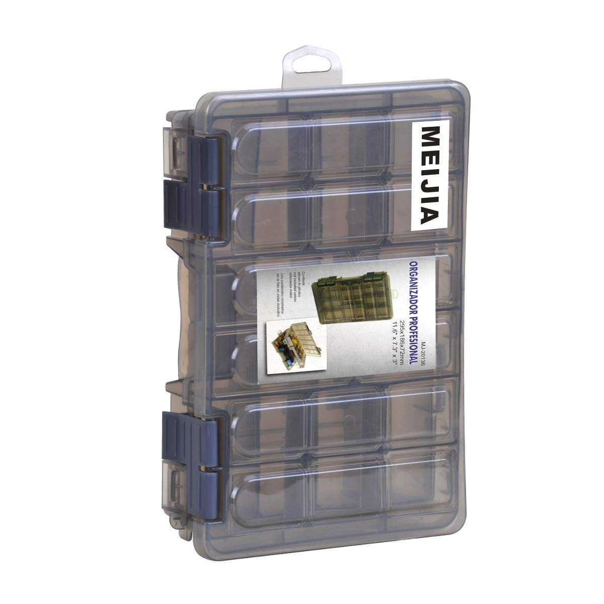 MEIJIA Outdoor Fishing Tackle Storage Box - Waterproof Plastic Organizer with Removable Dividers for Fishing Gear, Lures & Accessories - Perfect for Camping, Boating & Outdoor Adventures (Brown)