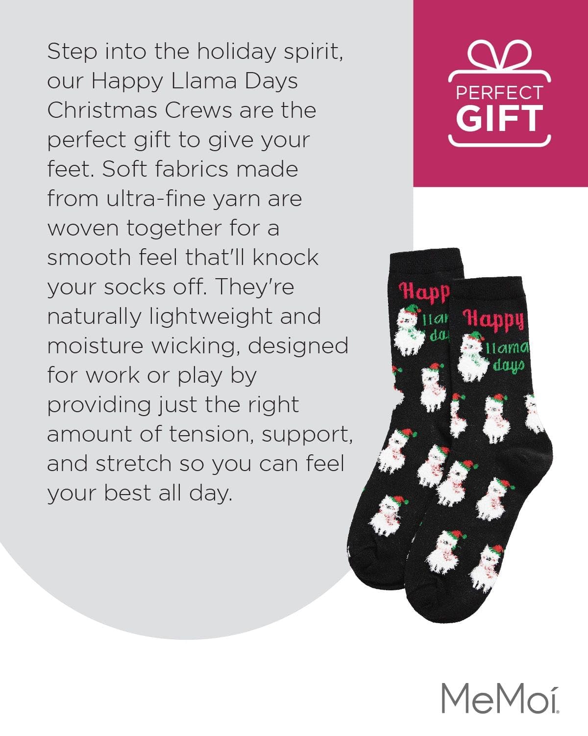 Happy Llama Days Novelty Christmas Socks for Women - Fun Holiday Gift & Cozy Winter Socks for Parties, Stocking Stuffers & Festive Outfits