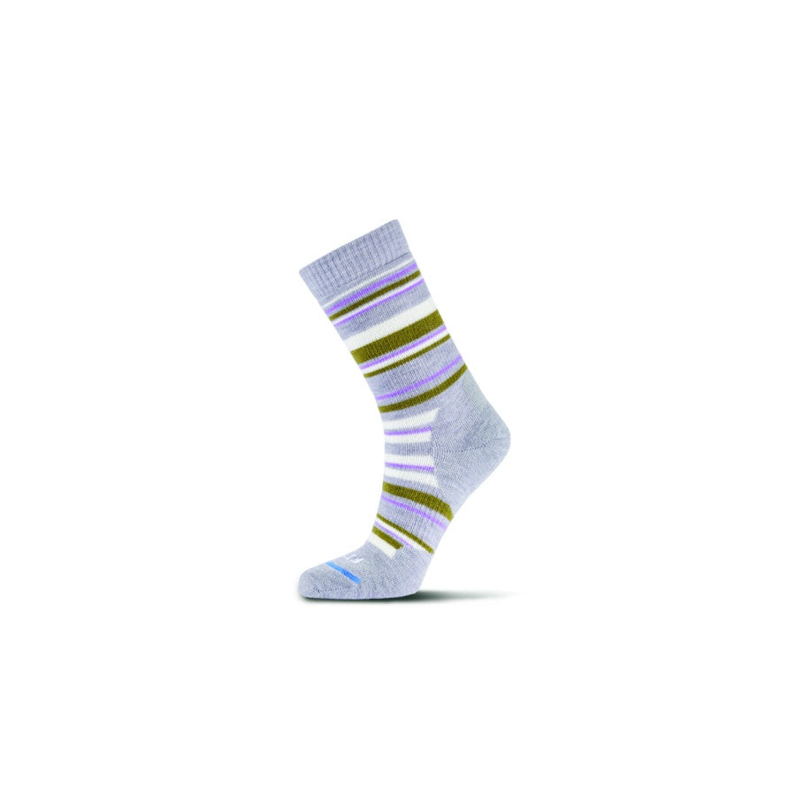 Medium Hiker Striped Crew Socks - Moisture-Wicking Hiking Socks for Men & Women - Perfect for Outdoor Adventures, Camping & Trekking