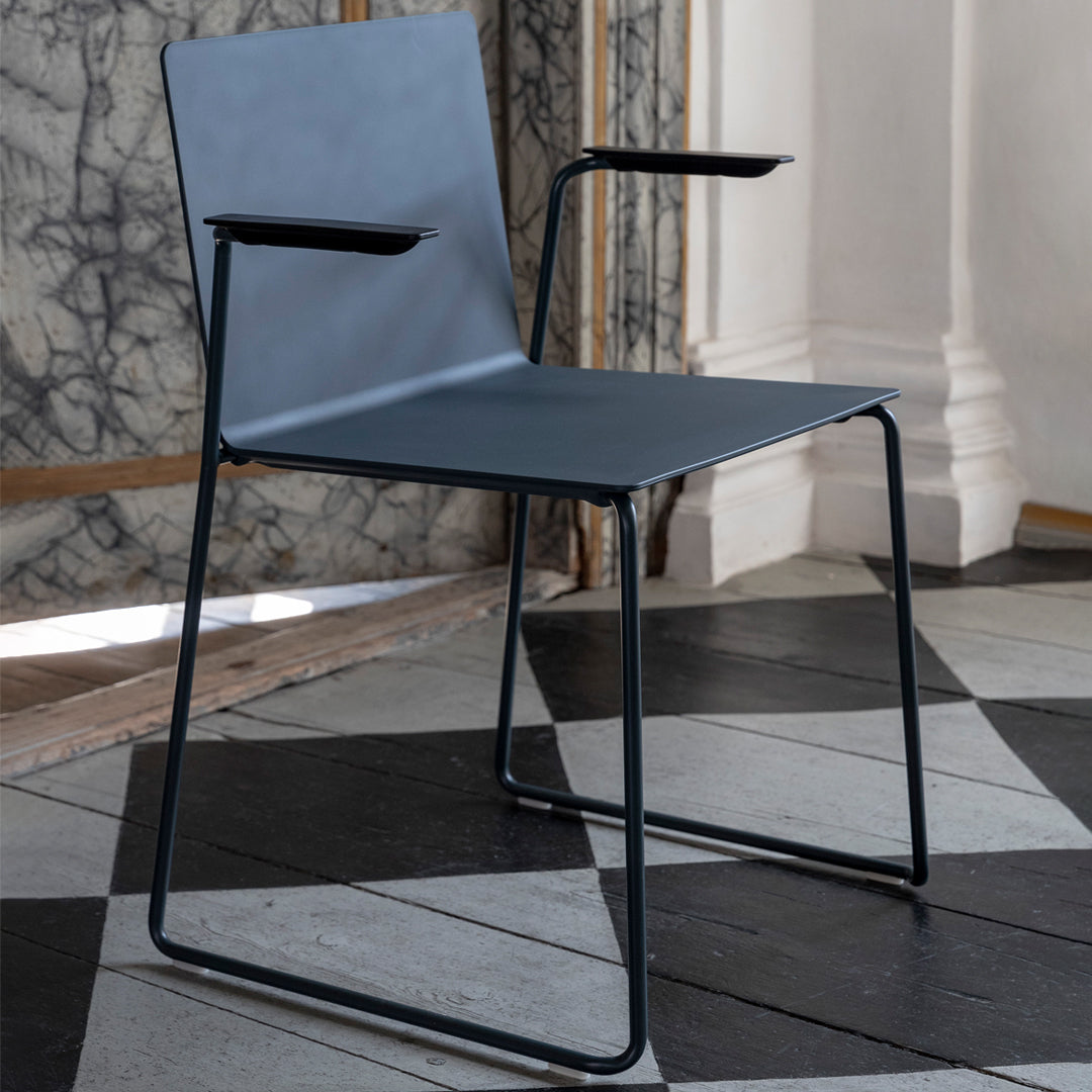 Stackable Dry Armchair with Sled Base - Modern Dining & Office Seating for Home, Restaurant, and Cafe Use