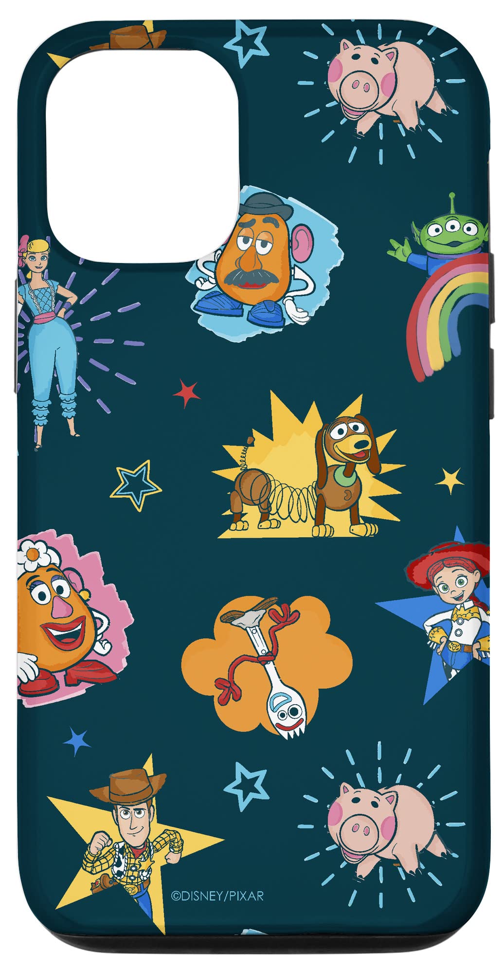 iPhone 12/12 Pro Case - Disney Pixar Toy Story 4 Colorful Rainbow Design Protective Cover | Perfect for Disney Fans, Kids & Movie Lovers - School, Work, Travel & Everyday Use