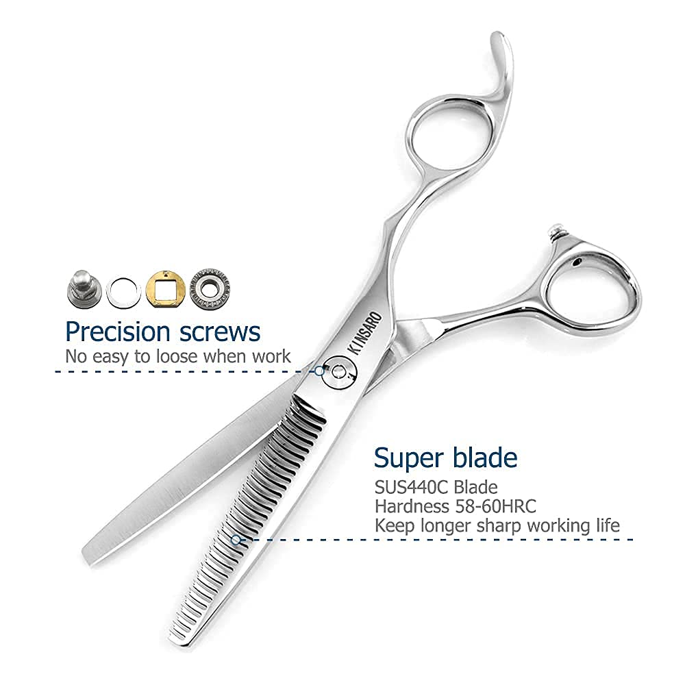 Professional 6 Inch Barber Scissors Set - 440C Stainless Steel Hair Cutting Shears & Thinning Scissors for Salon & Home Use | Precision Hairdressing Tools for Stylists & DIY Haircuts