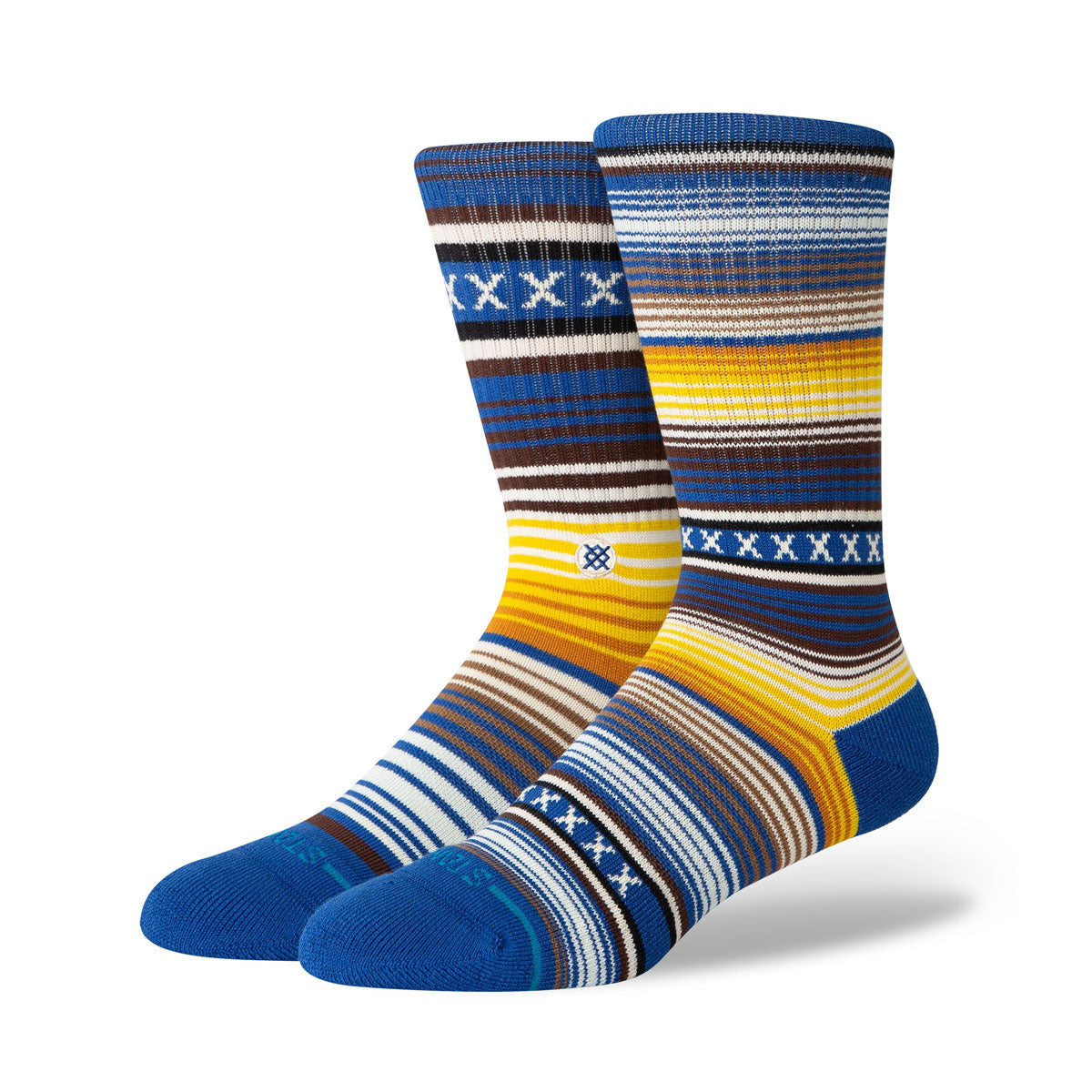 Premium Men's Blue Crew Socks - 6-Pack Comfortable Cotton Casual Socks for Everyday Wear - Ideal for Work, Gym & Outdoor Activities