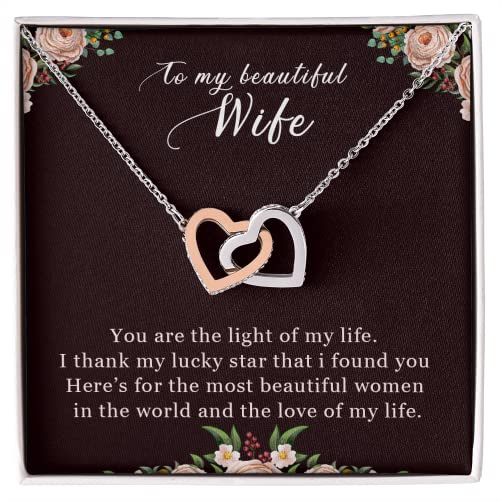 Rose Gold Finish Interlocking Heart