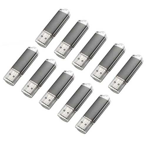 10-Pack 128MB USB 2.0 Flash Drives - Candy Black Color Memory Sticks for Data Storage, File Transfer, School & Office Use