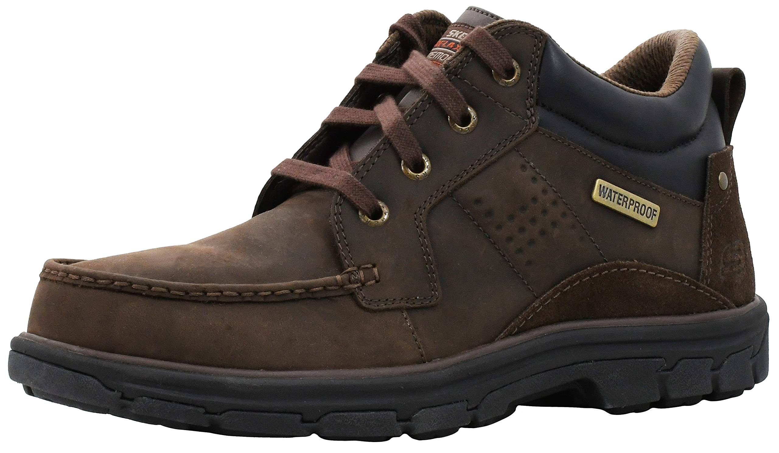 Skechers Men's Segment Melego Leather Chukka Waterproof Boot - Comfortable & Durable Casual Shoes for Work, Hiking & Outdoor Activities