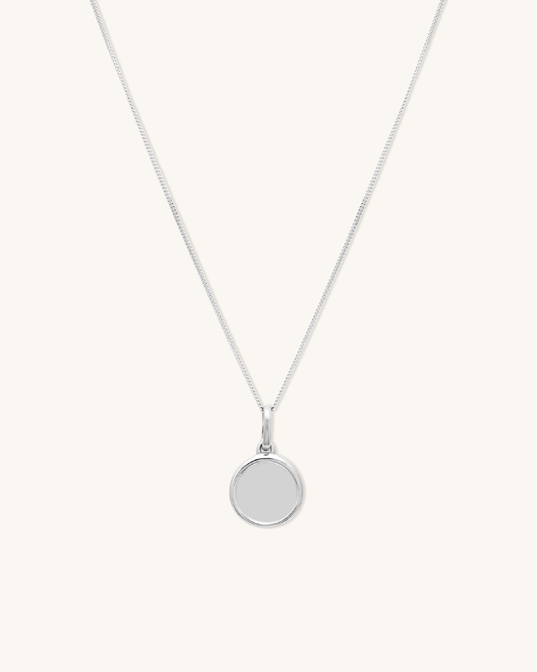 Love Token Necklace Round - Romantic Couple Gift for Anniversary, Valentine's Day & Special Occasions | Sterling Silver Personalized Jewelry for Her