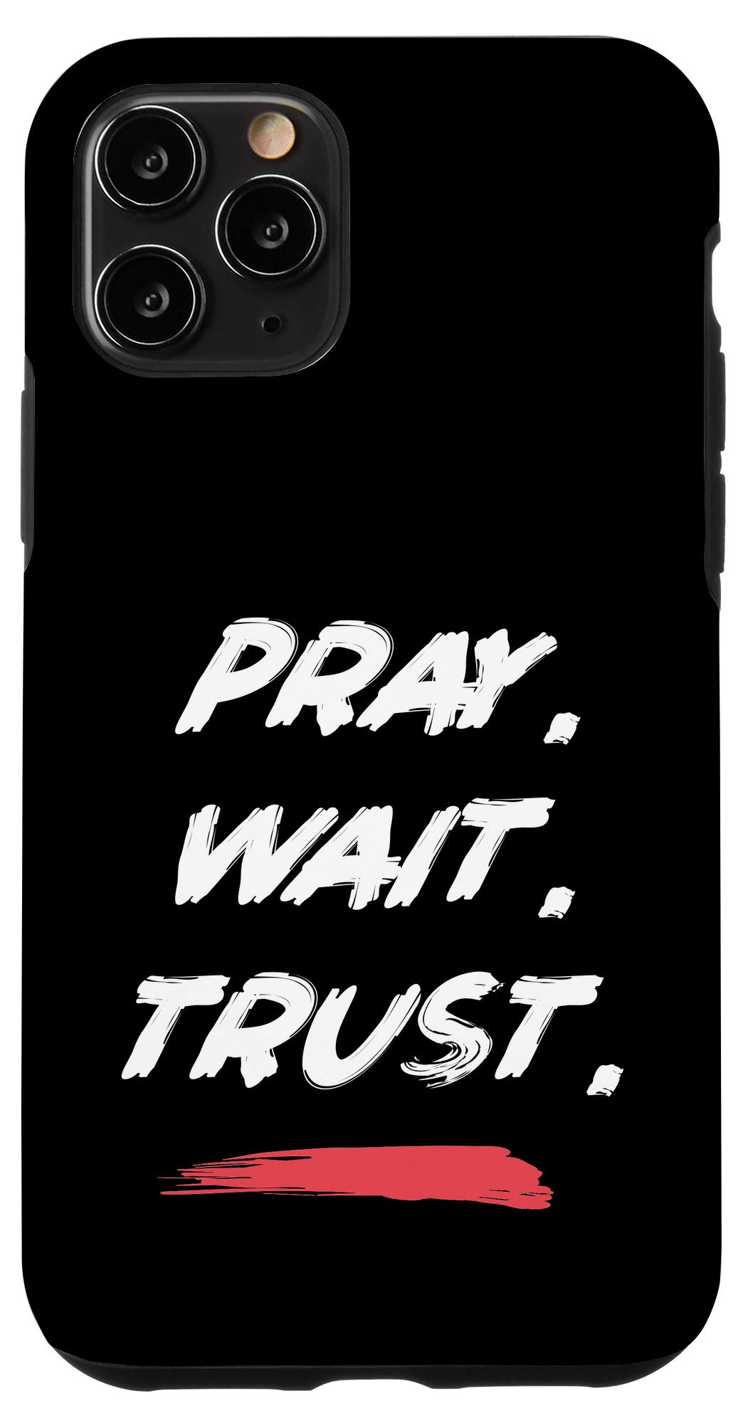 iPhone 11 Pro Christian Bible Scripture Phone Case - Inspirational 'Pray Wait Trust' Verse Cover for Faith Gifts | Perfect for Church, Daily Devotion & Christian Lifestyle