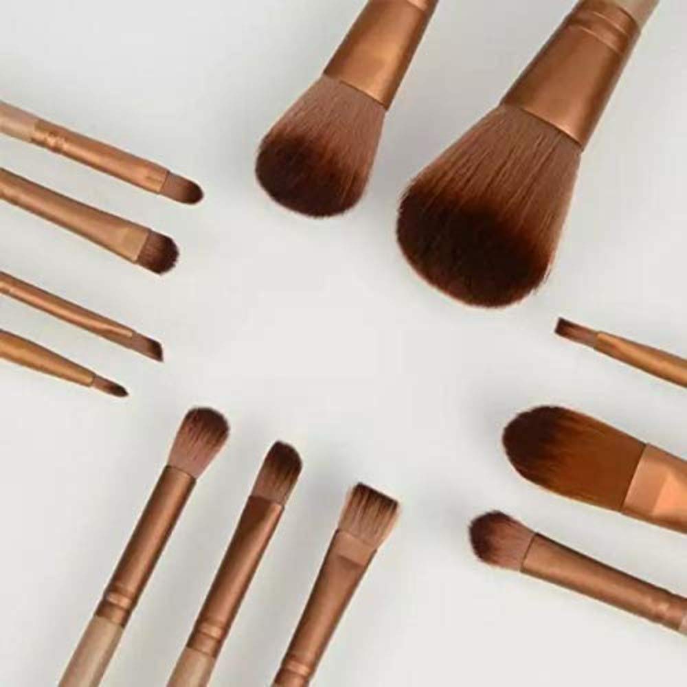 Premium 12-Piece Silver Makeup Brush Set with Pink Blender Sponge - Professional Cosmetic Brushes for Women & Girls - Perfect for Foundation, Contouring & Eyeshadow Application