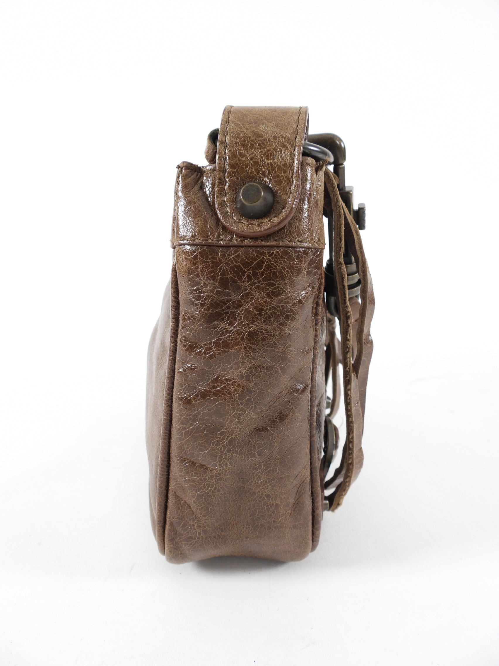 Balenciaga Brown Agneau Leather Hip Pochette Shoulder Bag for Women | Stylish Crossbody Purse for Everyday Use, Parties & Travel