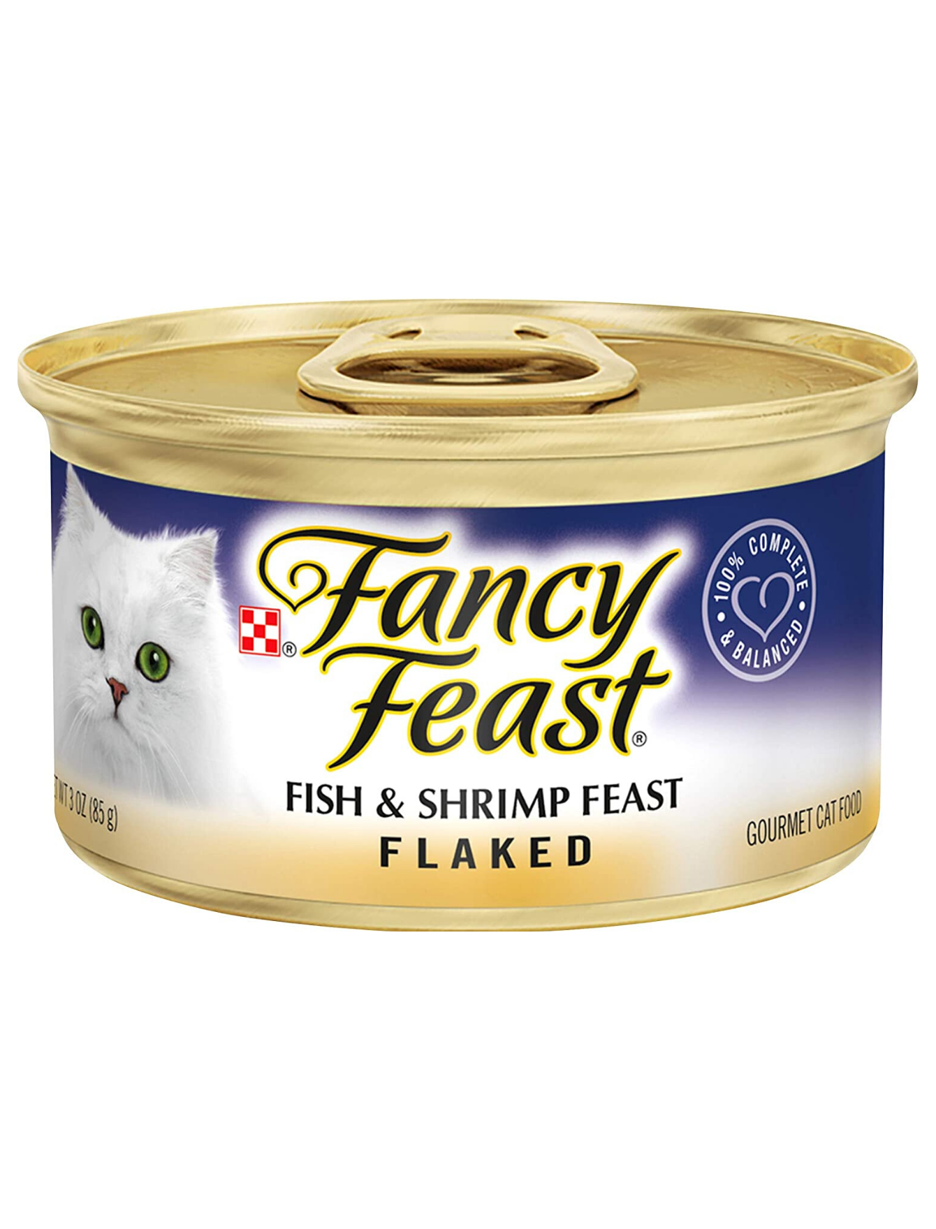 Fancy Feast Flaked Fish & Shrimp Feast Canned Cat Food 85g - Premium Wet Cat Food for Adult Cats - Perfect for Mealtime, Treats & Picky Eaters