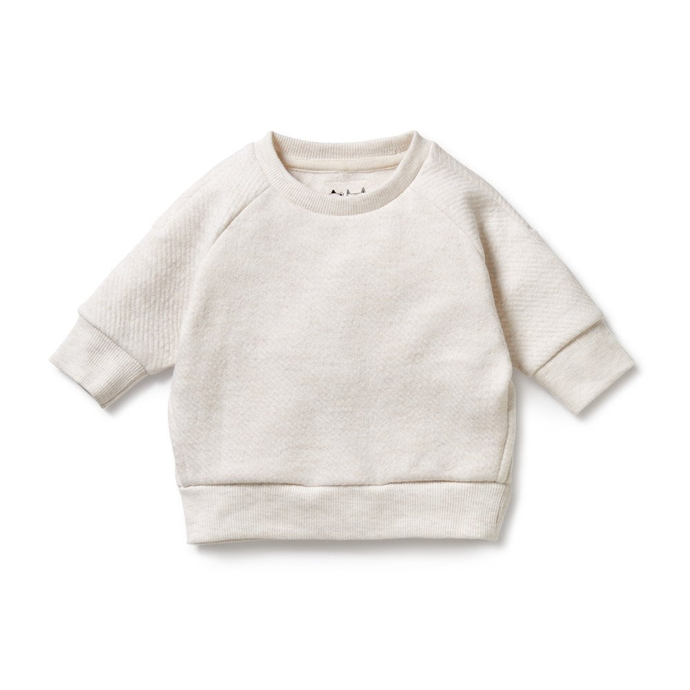 Organic Quilted Oatmeal Sweatshirt - Soft & Comfortable Pullover for Women & Men - Perfect for Casual Wear, Loungewear & Outdoor Activities
