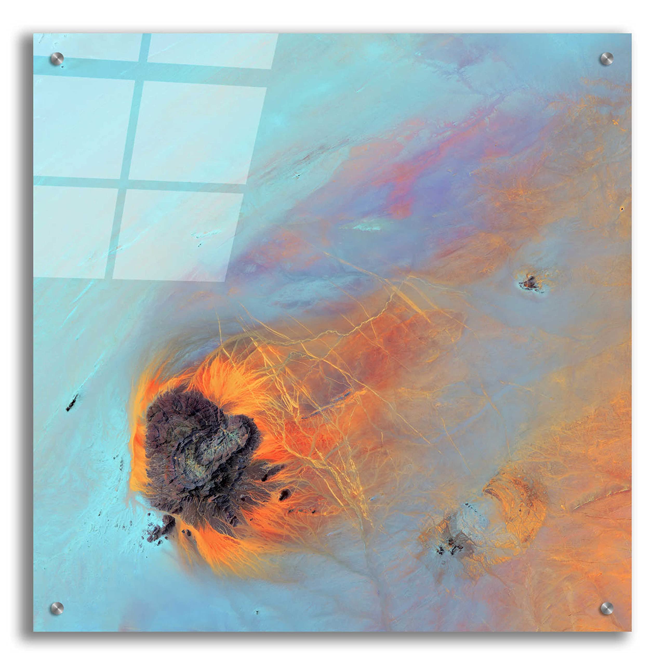 Epic Art 'Earth as Art: Re-Entry' - 24x24 Inch Acrylic Glass Wall Decor - Modern Abstract Space Painting for Living Room, Office & Home Decor