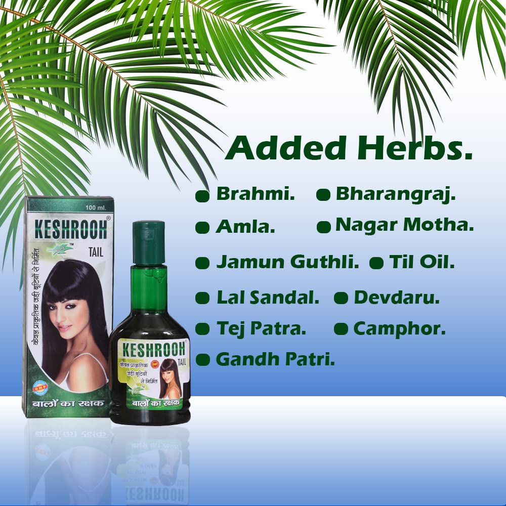 VRT HERBAL Keshrooh Oil - 100% Natural Hair Growth Treatment for Thicker, Healthier & Shiny Hair (100ml, Pack of 2) | Best for Daily Scalp Massage & Hair Care Routine