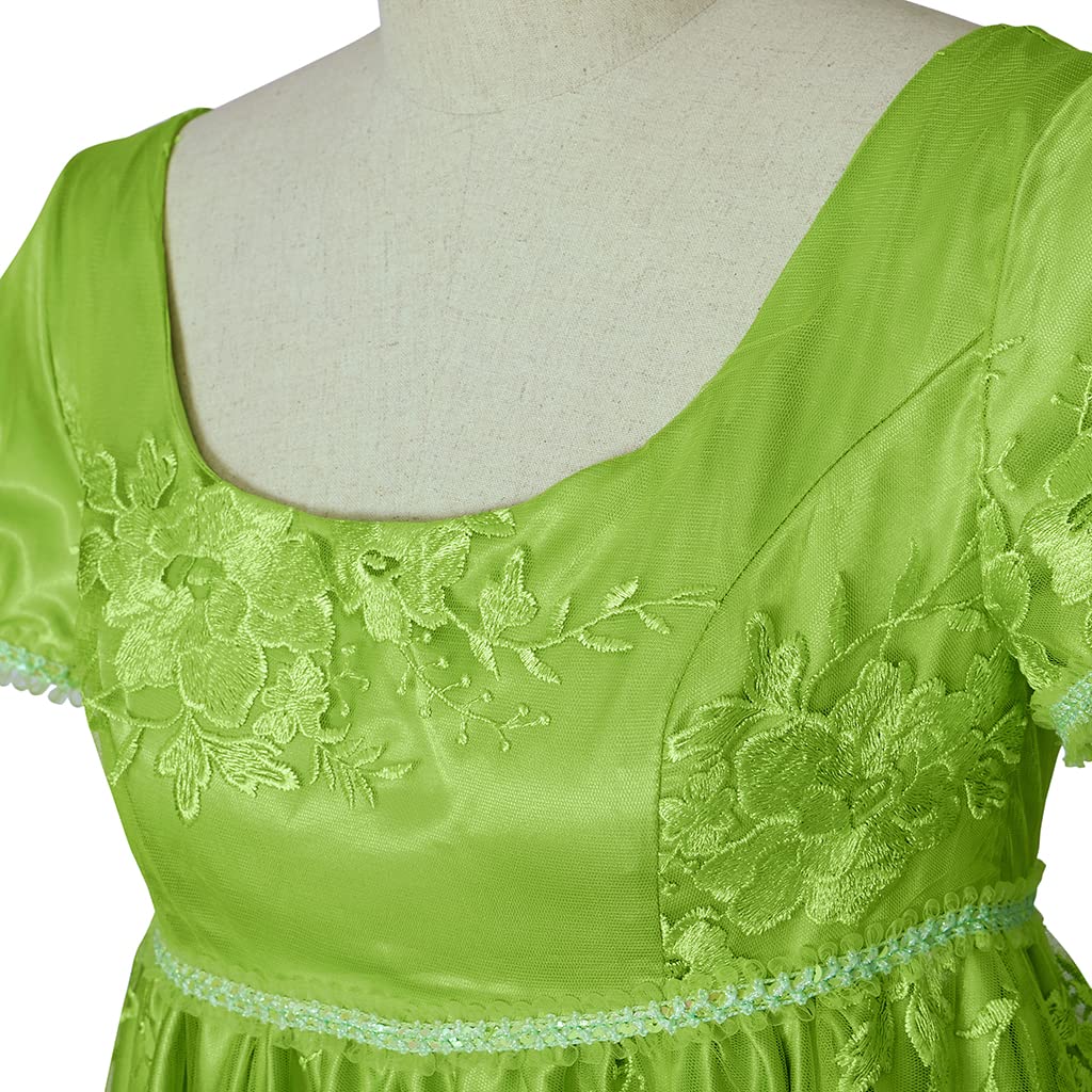 RocailleCos Penelope Featherington Bridgerton Cosplay Dress - Regency Era High Waist Tea Party Ball Gown for Costume Events, Renaissance Fairs & Themed Parties