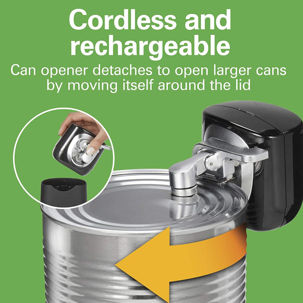 Hamilton Beach FlexCut 2-in-1 Cordless Rechargeable Electric Can Opener (Model 76611) - Hands-Free Operation for Kitchen, Camping & Emergency Use