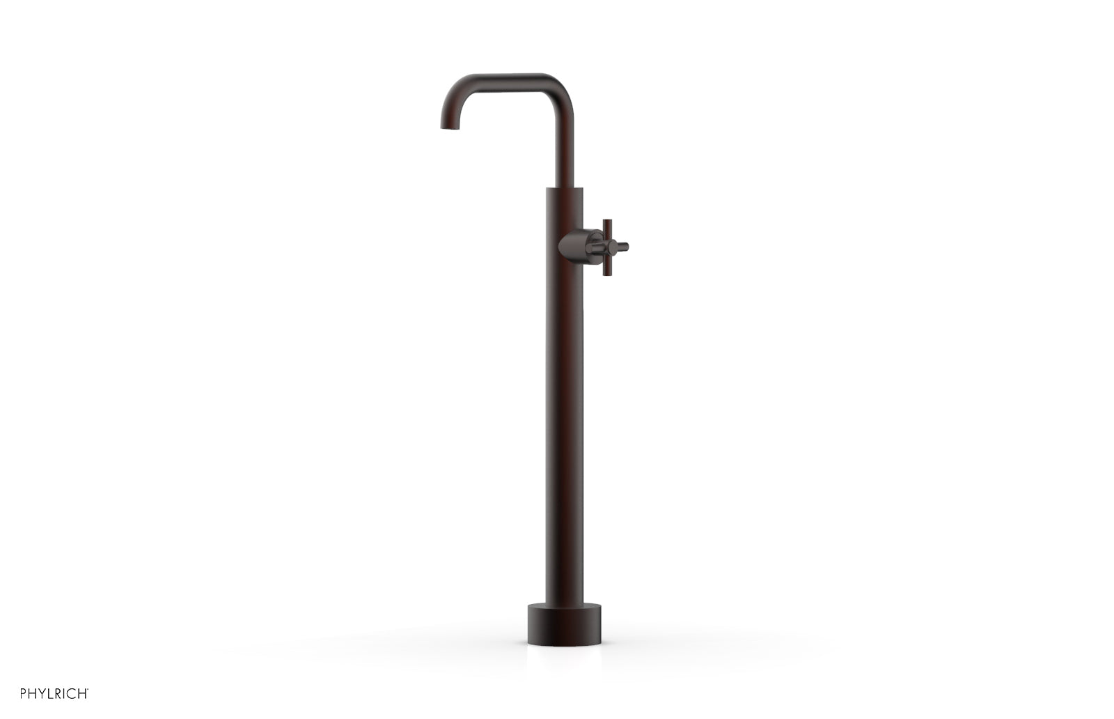 BASIC Low Floor Mount Tub Filler with Cross Handle - D131 45 04 - Perfect for Modern Bathroom Renovations and Spa-Like Showers