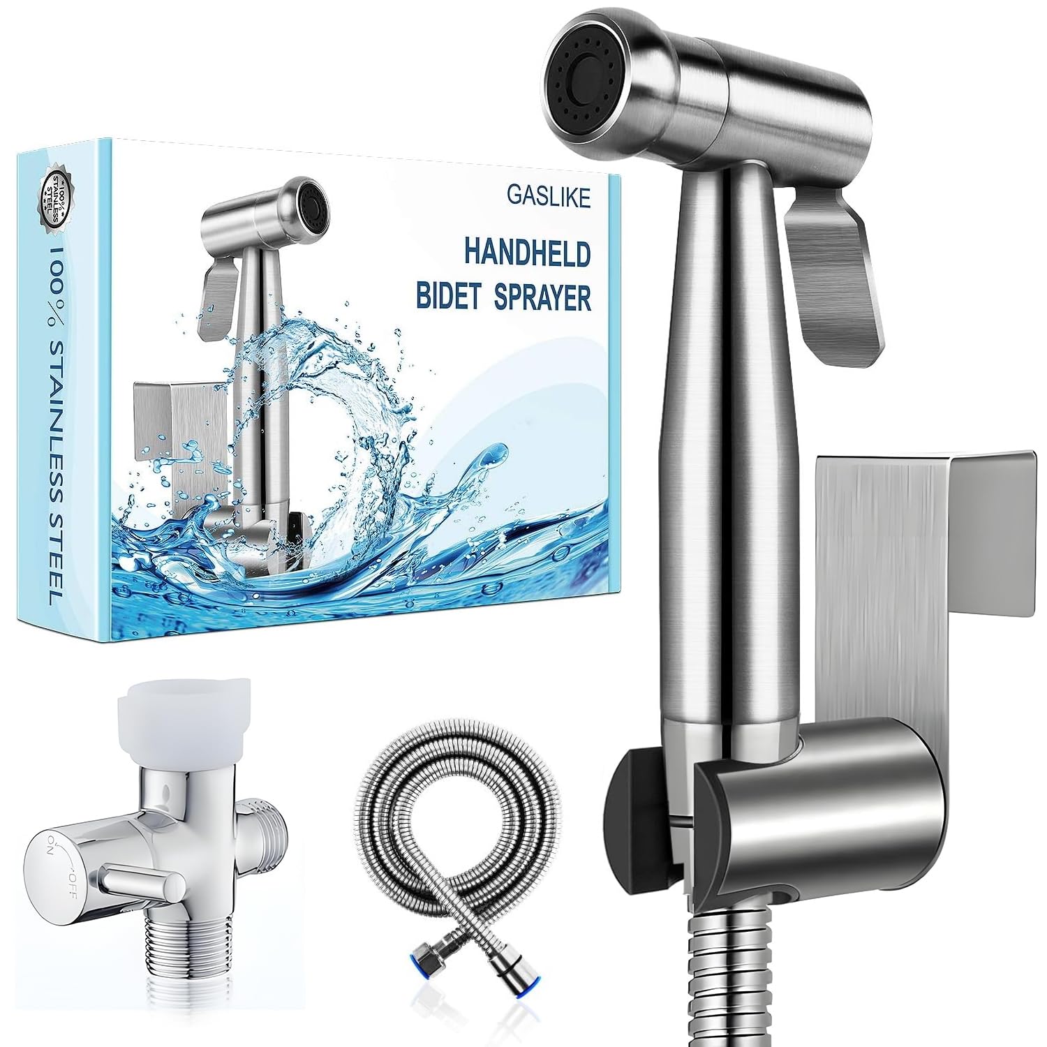 Premium Stainless Steel Handheld Bidet Sprayer for Toilet - Adjustable Water Pressure, Anti-Leak Hose - Perfect for Feminine Hygiene, Baby Care, Pet Bathing & Cloth Diaper Cleaning | Ideal for Bathroom, Nursery & Pet Grooming Areas