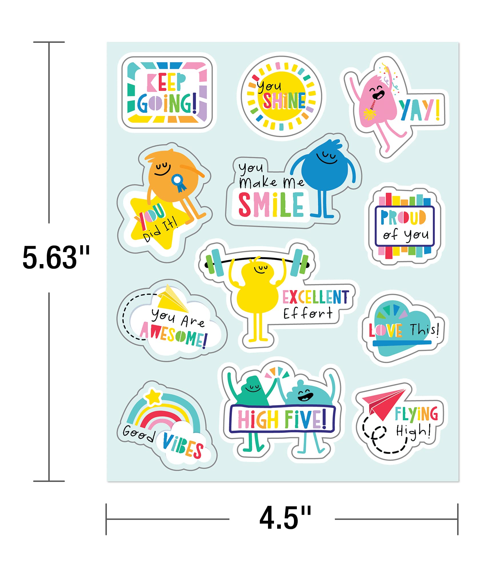 Motivational Stickers for Kids - 72 Retro Reward Stickers for Classroom & Home