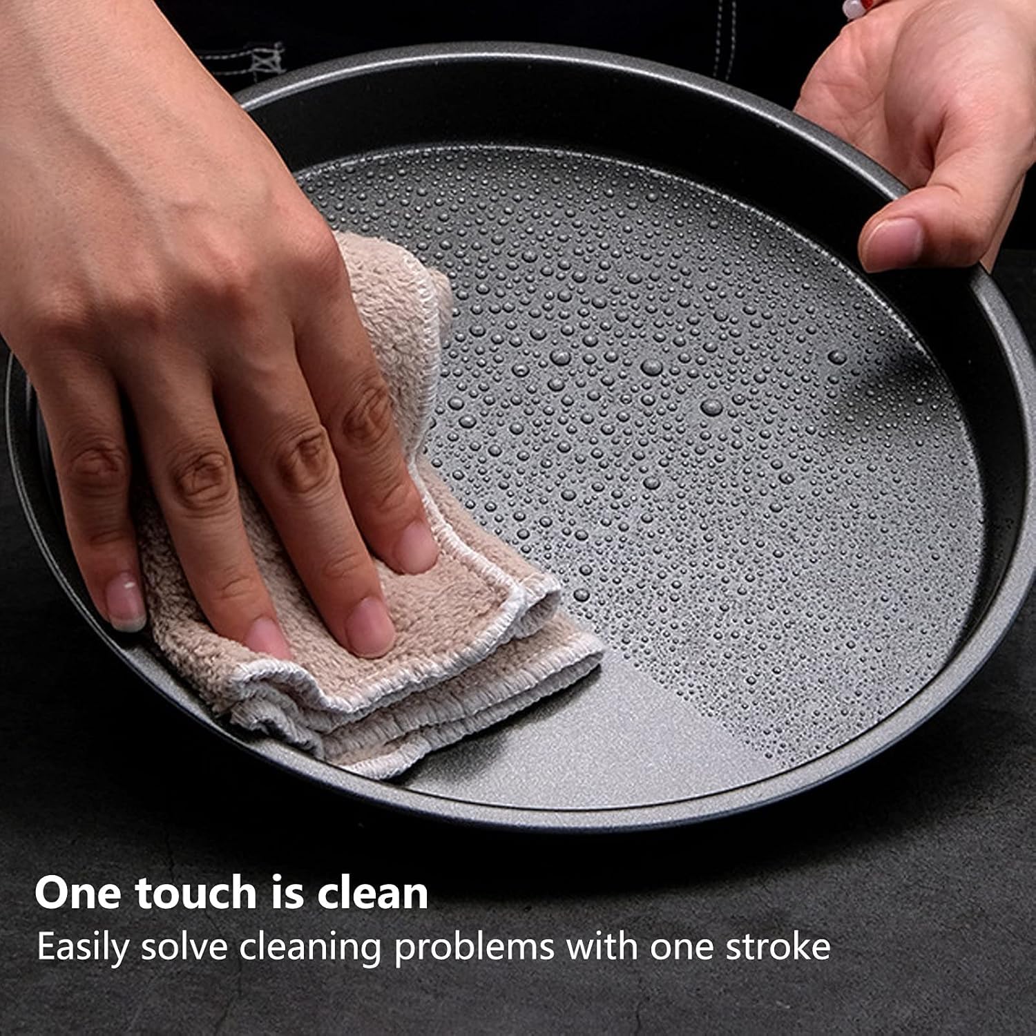 9 Inch Non-Stick Carbon Steel Pizza Pan with Teflon Coating - Oven, Microwave & OTG Safe Bakeware - Perfect for Homemade Pizza, Baking Bread & Roasting Vegetables