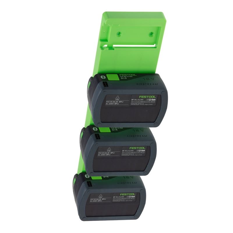 Festool 18V Battery Holder - Compatible with 48 Tools BH FES GRE 04 - Secure Power Tool Battery Storage for DIY & Professional Use