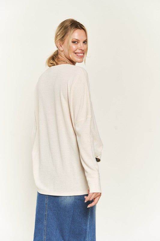 Stylish Button Down Side Slit Pullover Knit Top for Women | Casual & Office Wear | Perfect for Layering & Everyday Outfits