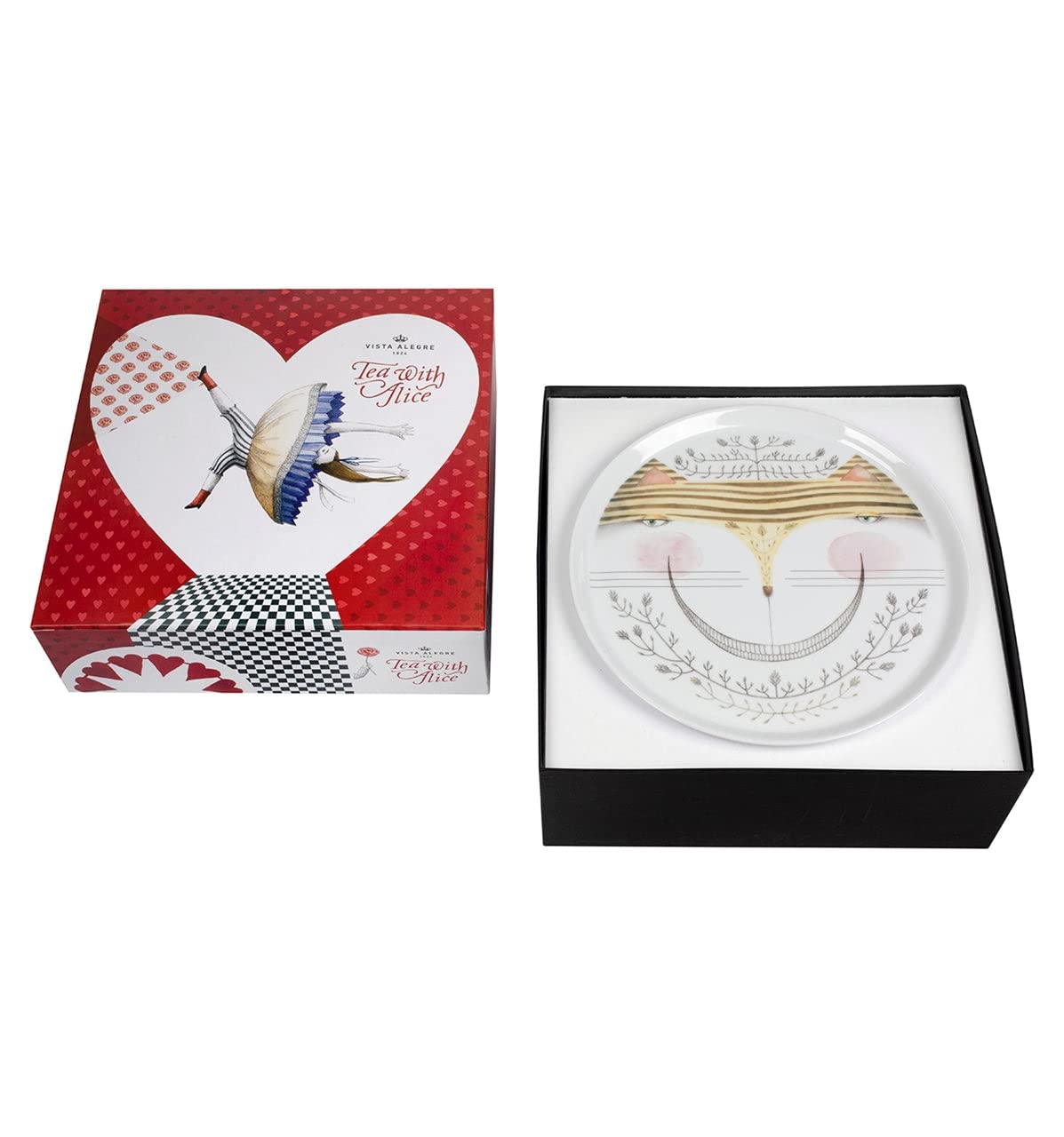 Alice in Wonderland Tea Party Footed Cake Plate - Elegant Porcelain Dessert Stand for Afternoon Tea, Birthday Parties & Special Occasions