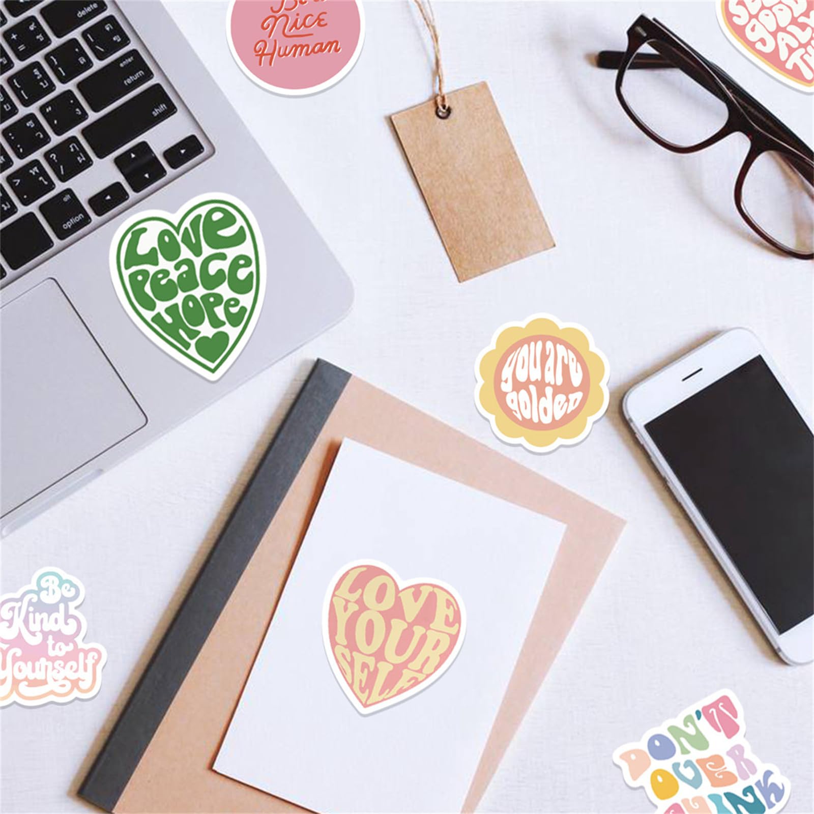 50PCS Preppy Aesthetic Stickers - Waterproof Vinyl Decals for Water Bottles, Laptops, Luggage & Skateboards - Trendy Pink Stickers for Adults, Teens & Kids - Perfect for School, Travel & DIY Projects