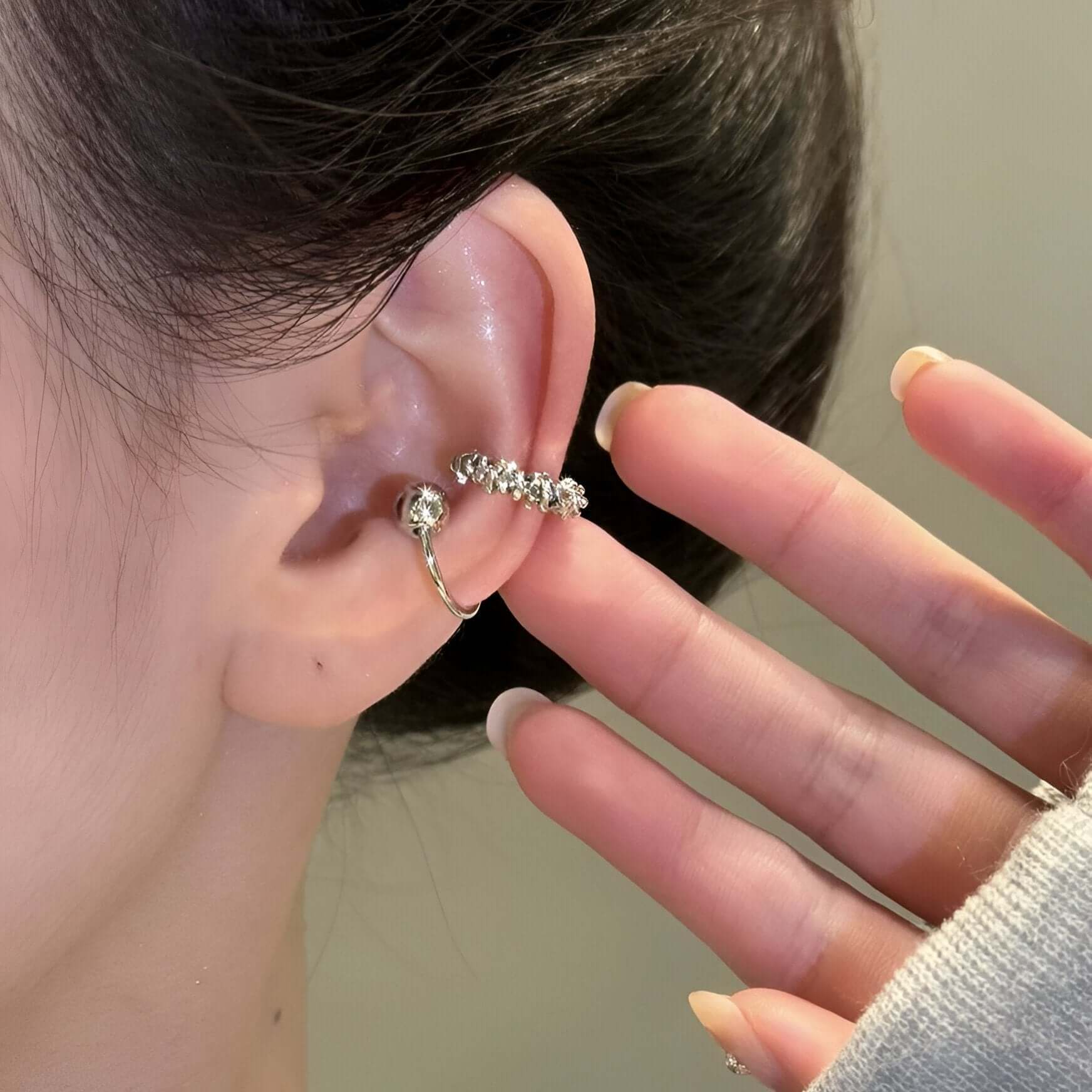 Irregular Cube Beads Ear Cuff Set - Boho Chic Ear Cuffs for Women | R0796 | Perfect for Parties, Weddings & Everyday Fashion Accessories