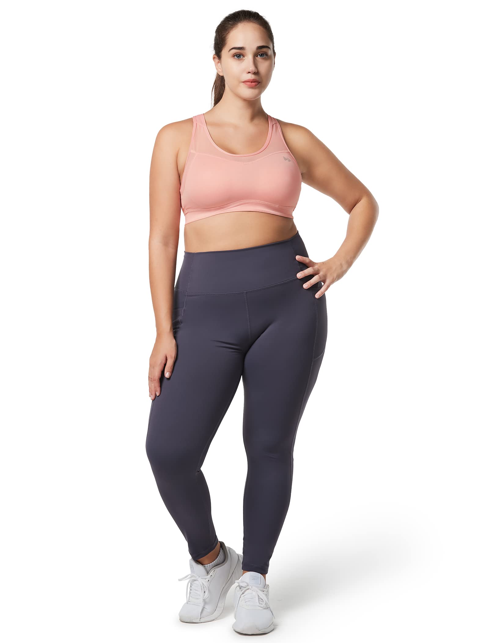 Yvette High Impact Sports Bras for Women Plus Size - Racerback Workout Medium Support Bra for Running, Fitness & Gym - Perfect for High-Intensity Training & Active Lifestyles