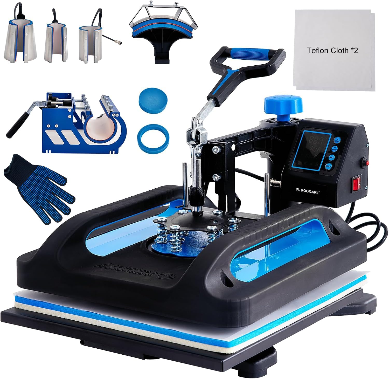 12x15 Inch Digital Heat Press Machine - 8 in 1 Multifunction Sublimation Combo with 360° Swing Away Design for T-Shirts, Hats, Mugs & Plates | Perfect for DIY Crafts, Custom Apparel & Small Business Printing