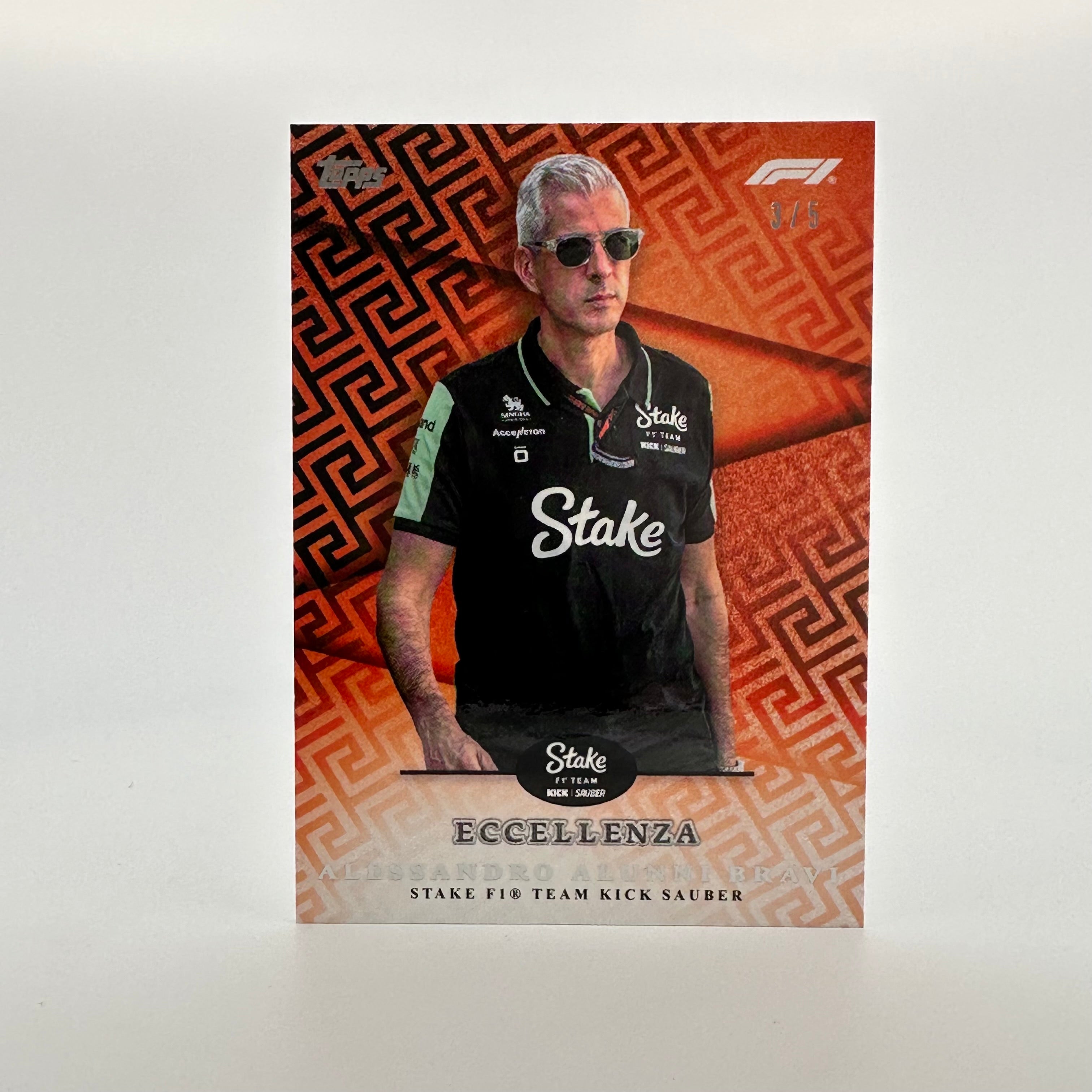 2024 Topps Eccellenza F1 Alessandro Alunni Bravi Orange Principal Trading Card - Collectible F1 Memorabilia for Racing Fans and Card Collectors - Perfect for Display, Gifts, and Investment