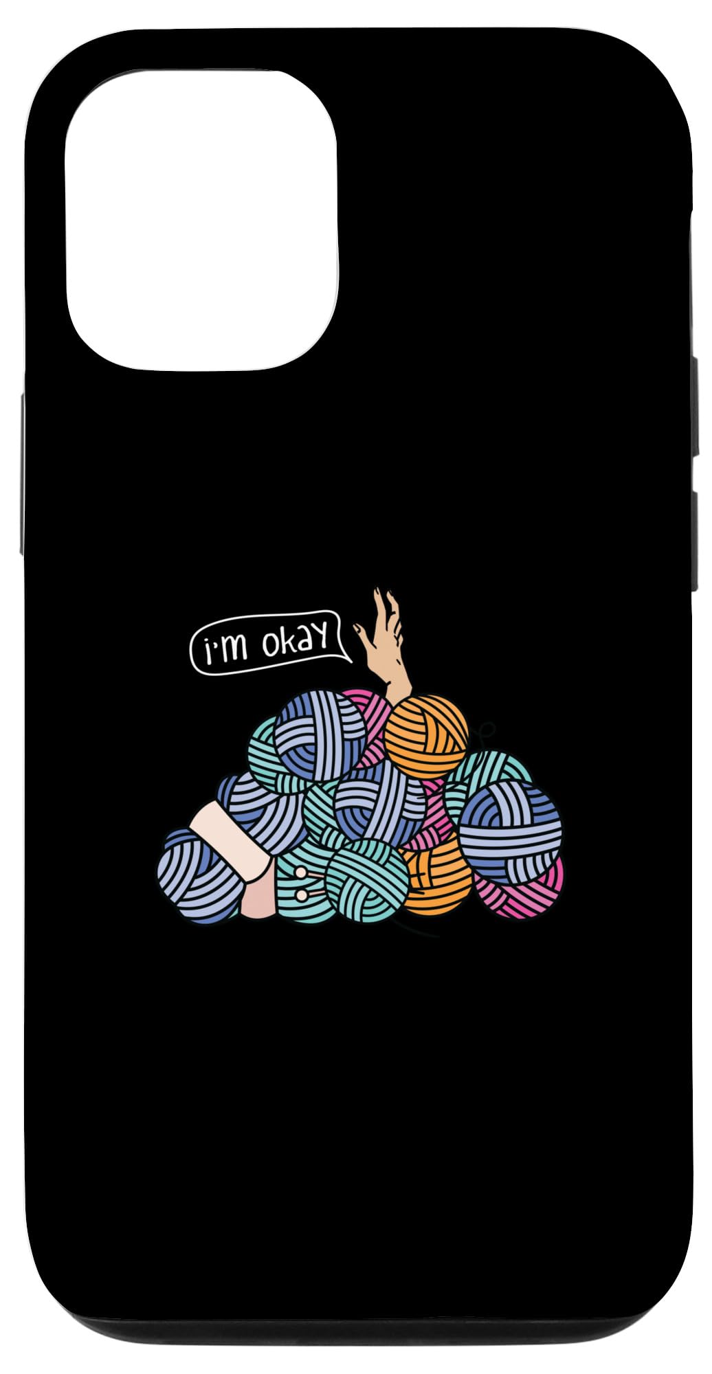 iPhone 12/12 Pro Knitting & Crocheting Yarn Case - Protective Phone Cover for Knitters, Crocheters & Crafters | Perfect for DIY Projects, Yarn Storage & Creative Workspaces
